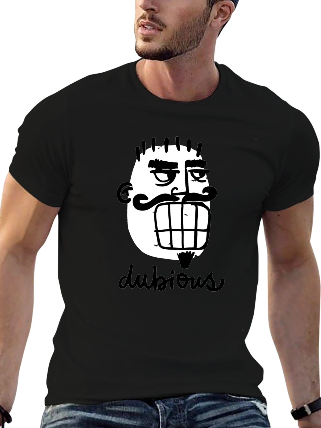 Dubious Character Graphic Tee - Black Cotton Casual Shirt