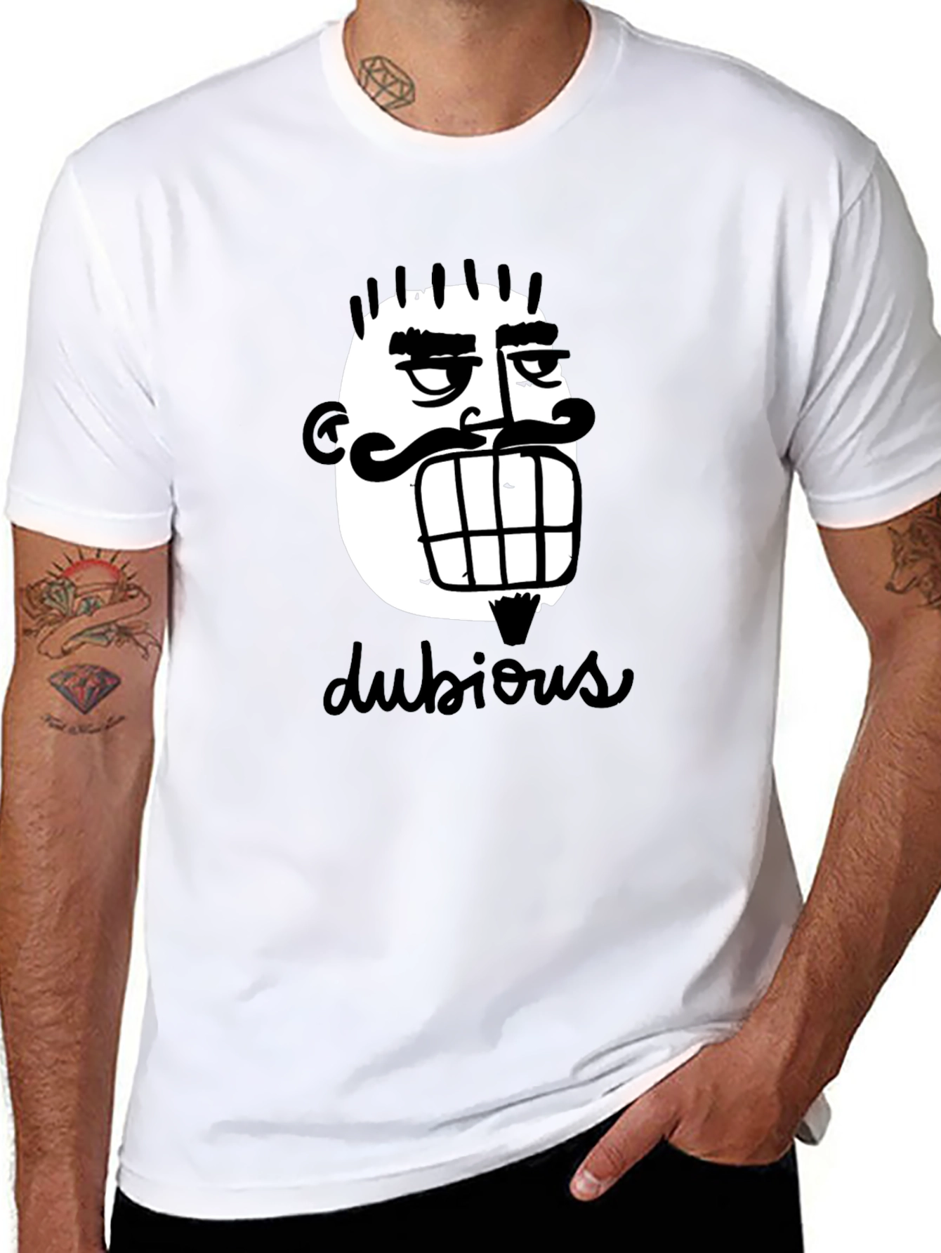 Dubious Character Graphic Tee - Black Cotton Casual Shirt