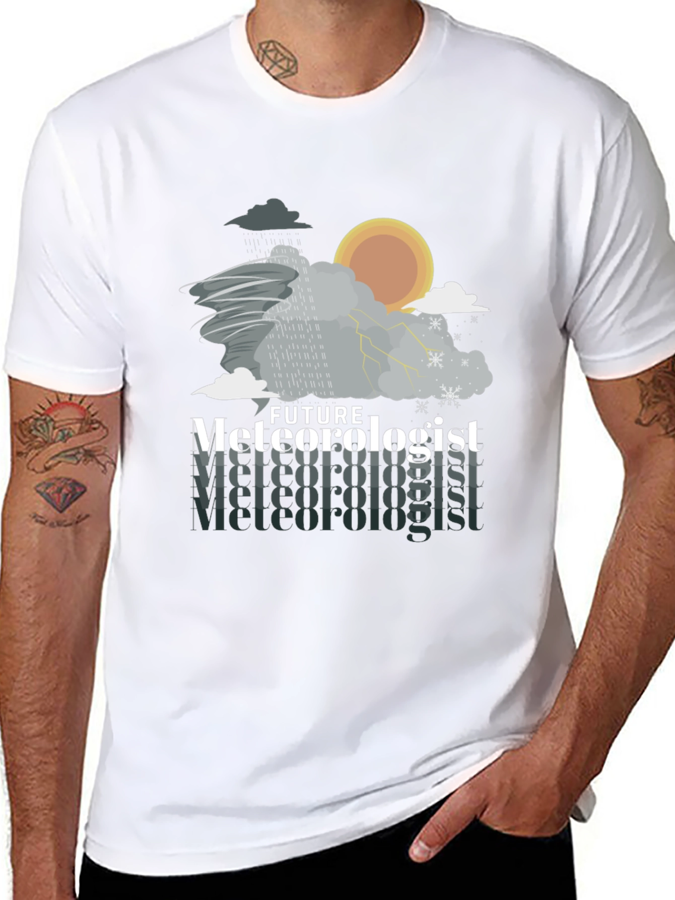 Future Meteorologist Weather Pattern Graphic T-Shirt