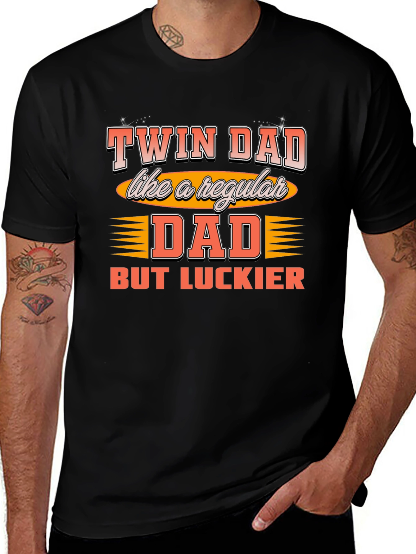 Twin Dad Graphic T-Shirt - Lucky Dad Tee