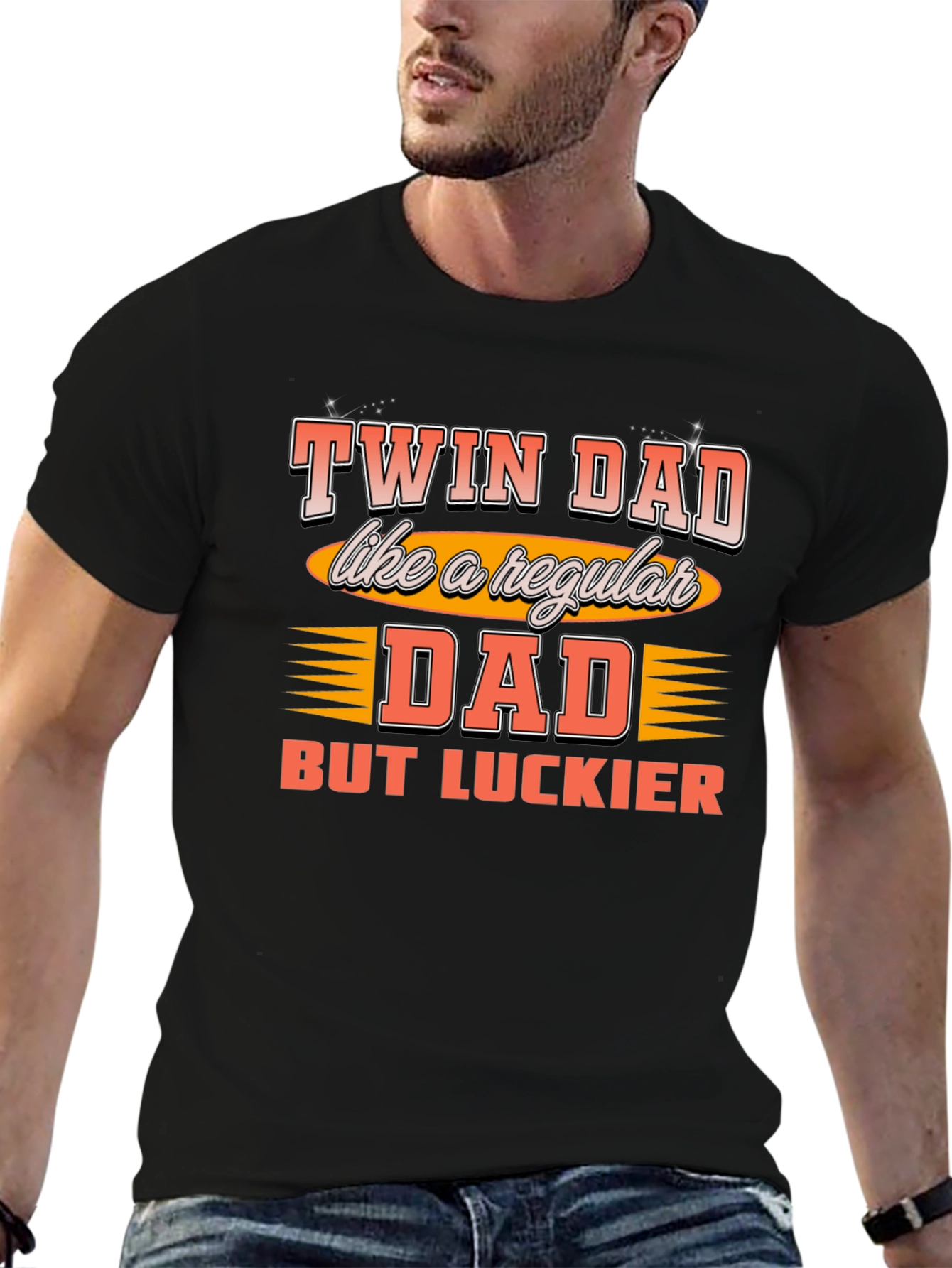 Twin Dad Graphic T-Shirt - Lucky Dad Tee