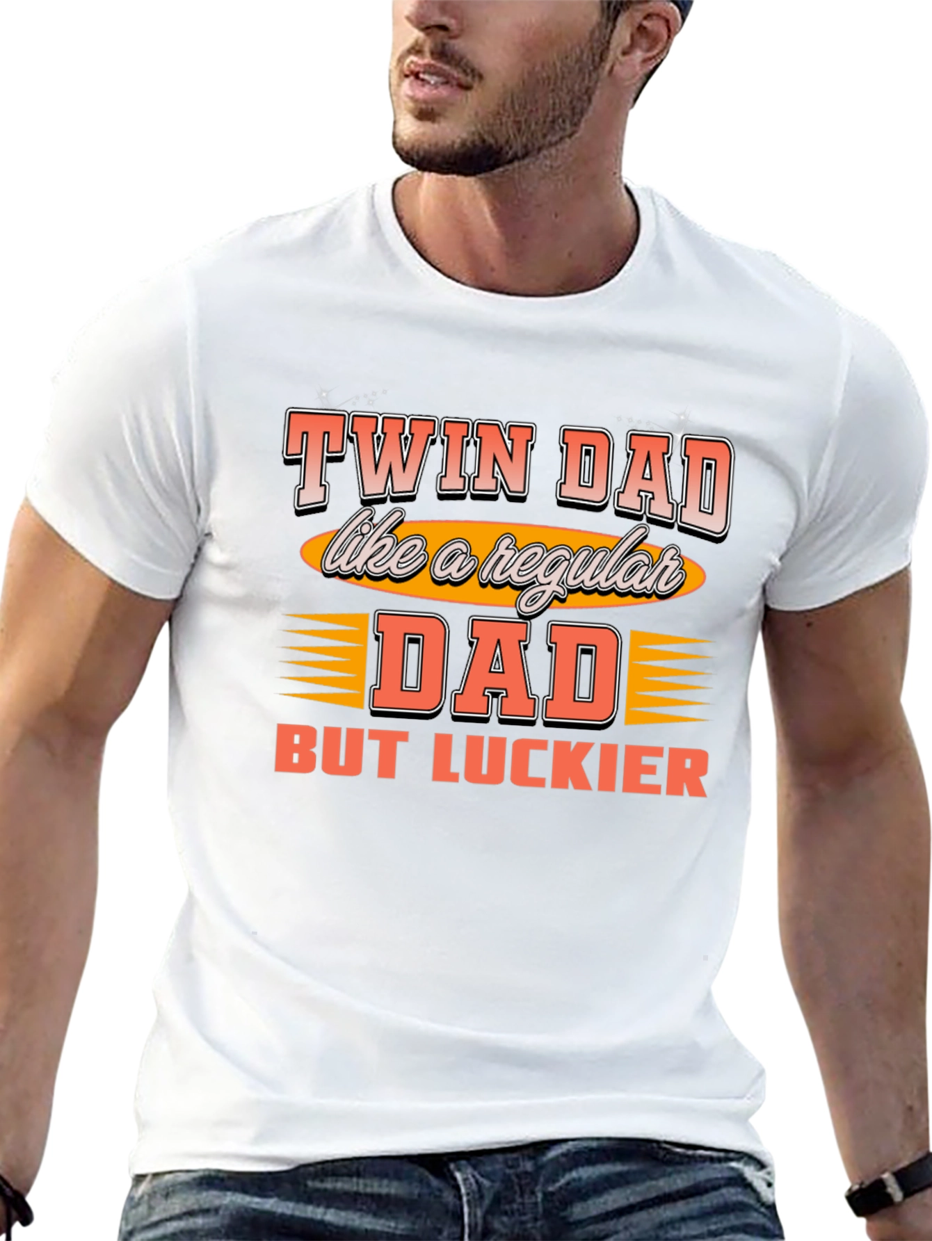 Twin Dad Graphic T-Shirt - Lucky Dad Tee