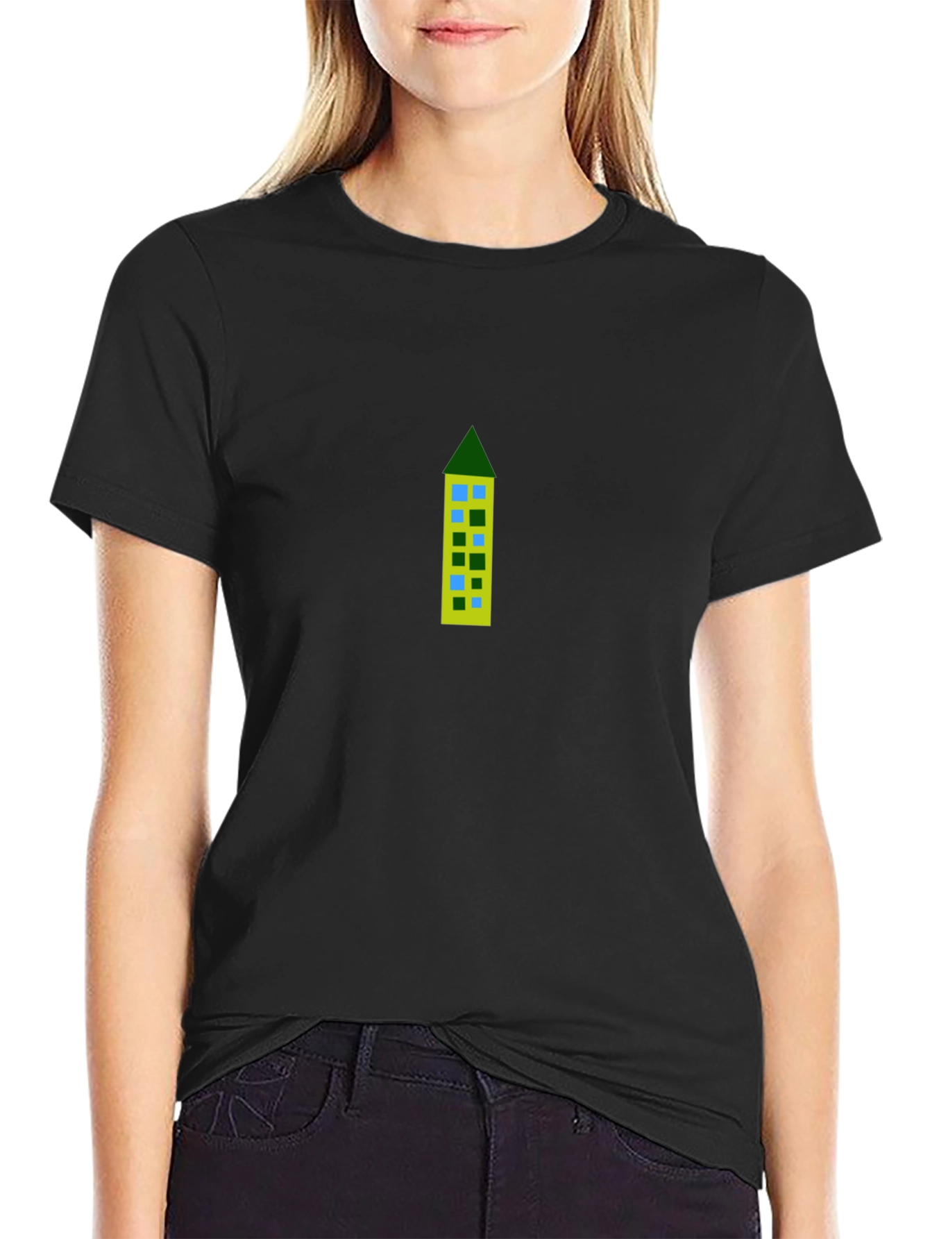 Building Print Black Tee