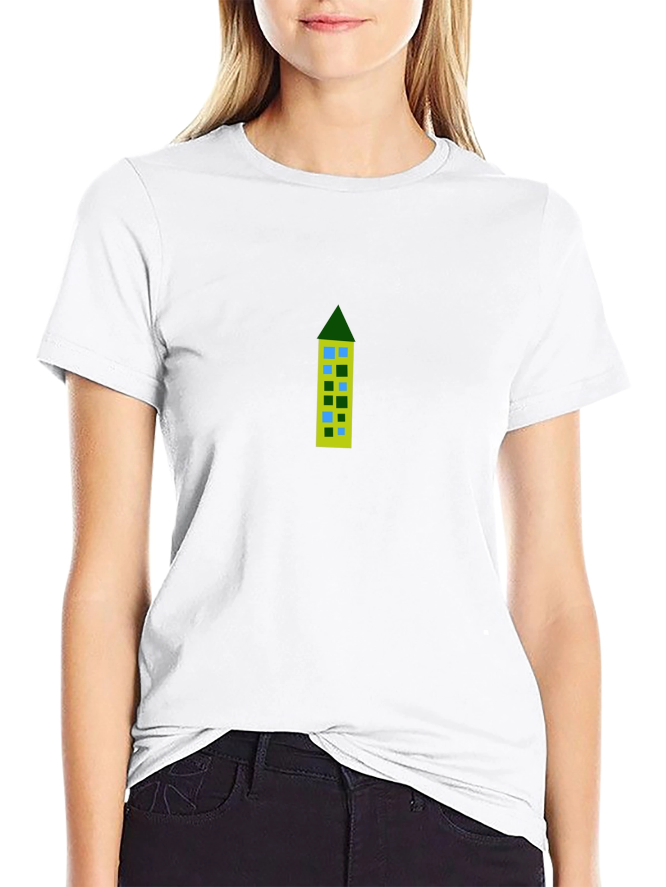 Building Print Black Tee