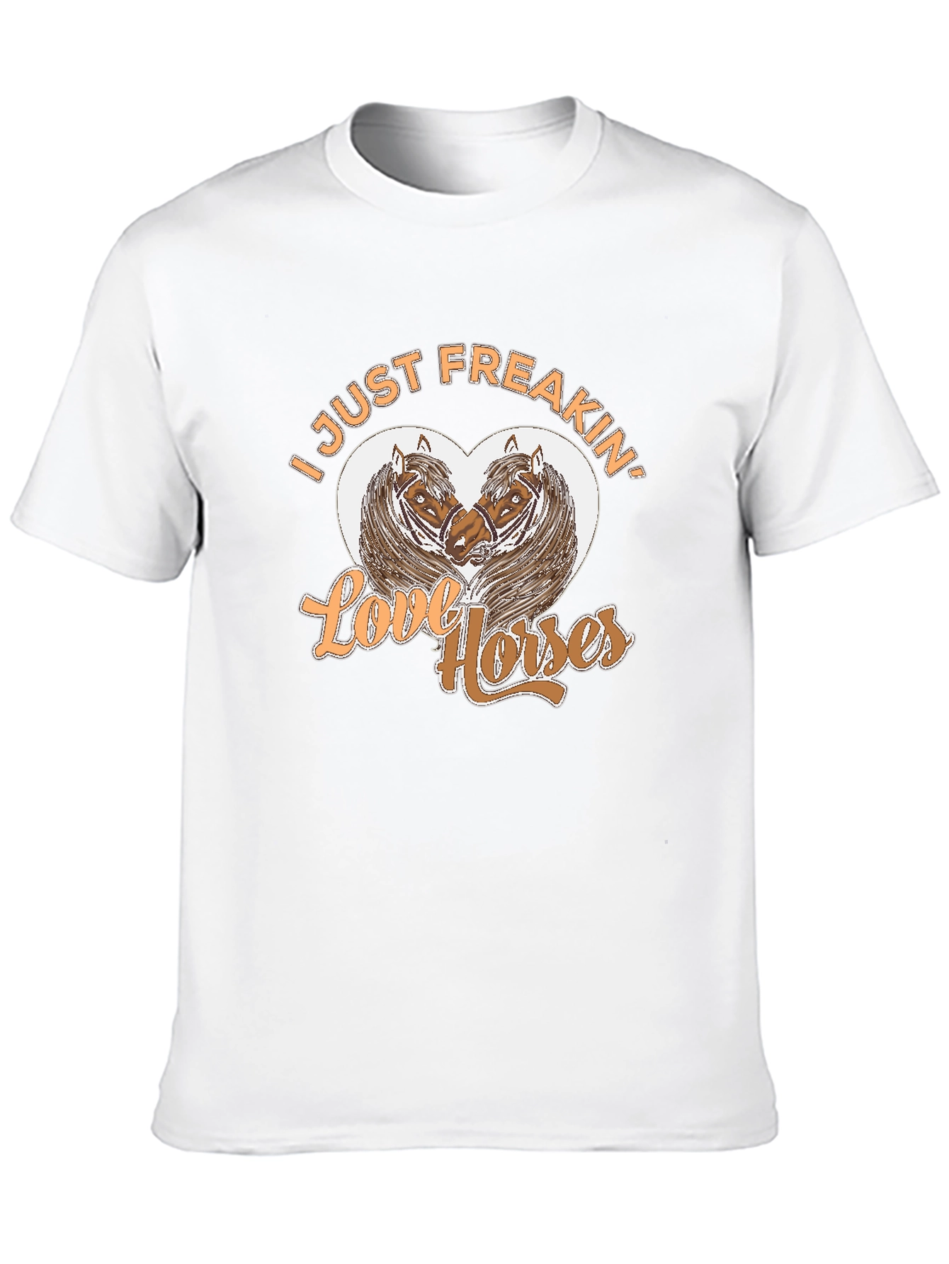 I Just Freakin Love Horses Black Graphic T-Shirt