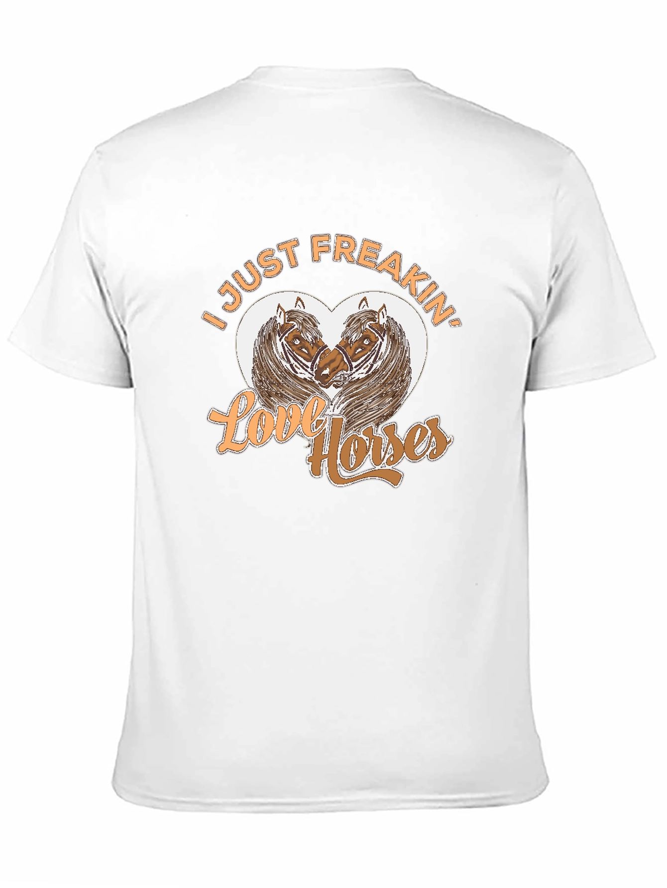 I Just Freakin Love Horses Black Graphic T-Shirt