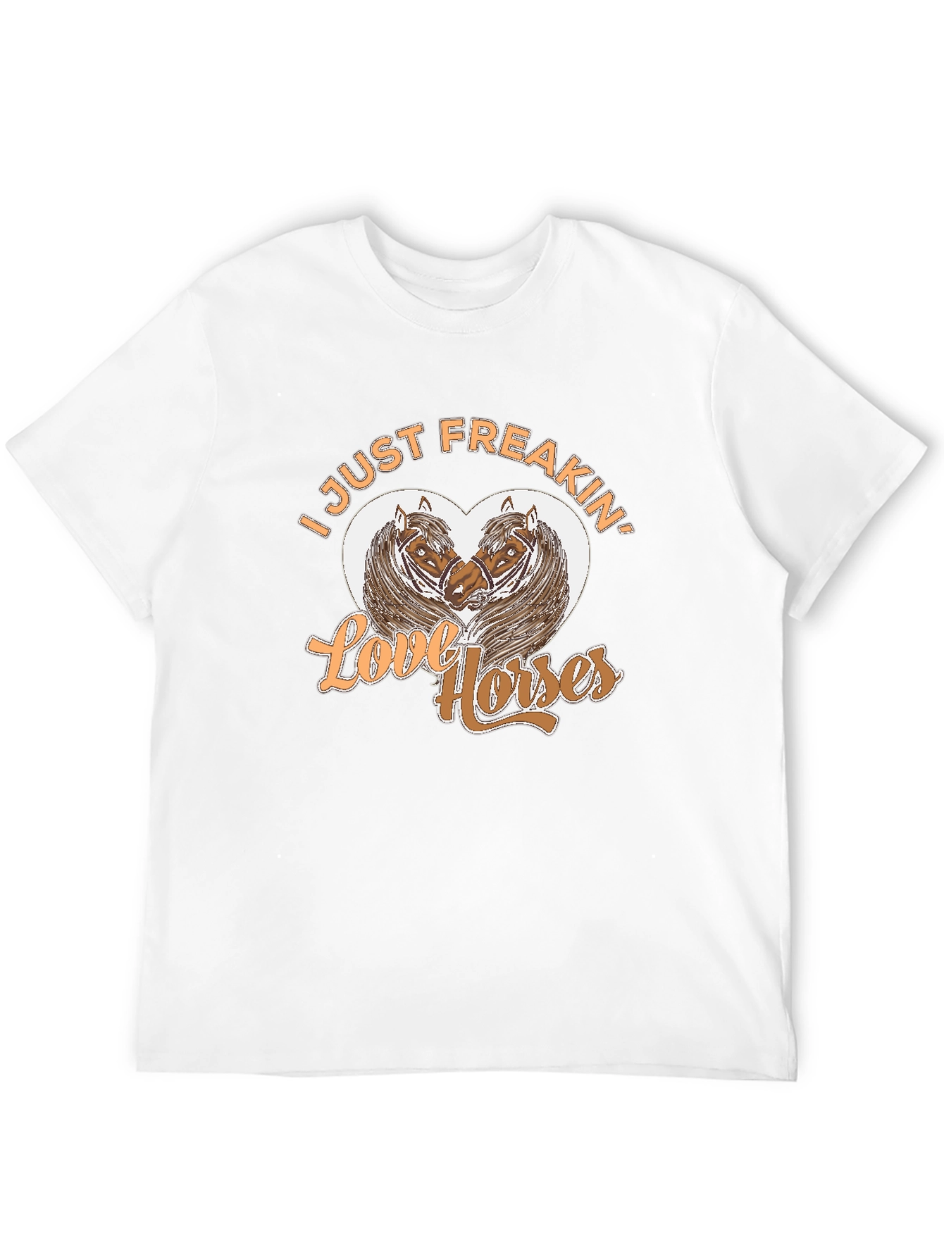 I Just Freakin Love Horses Black Graphic T-Shirt