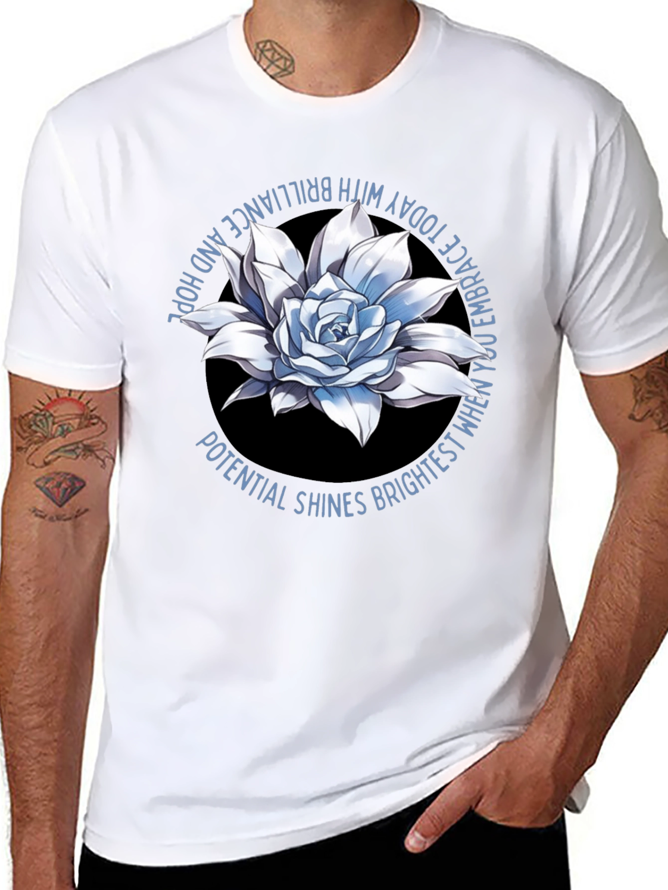 Floral Graphic Tee - Embrace Brilliance and Hope