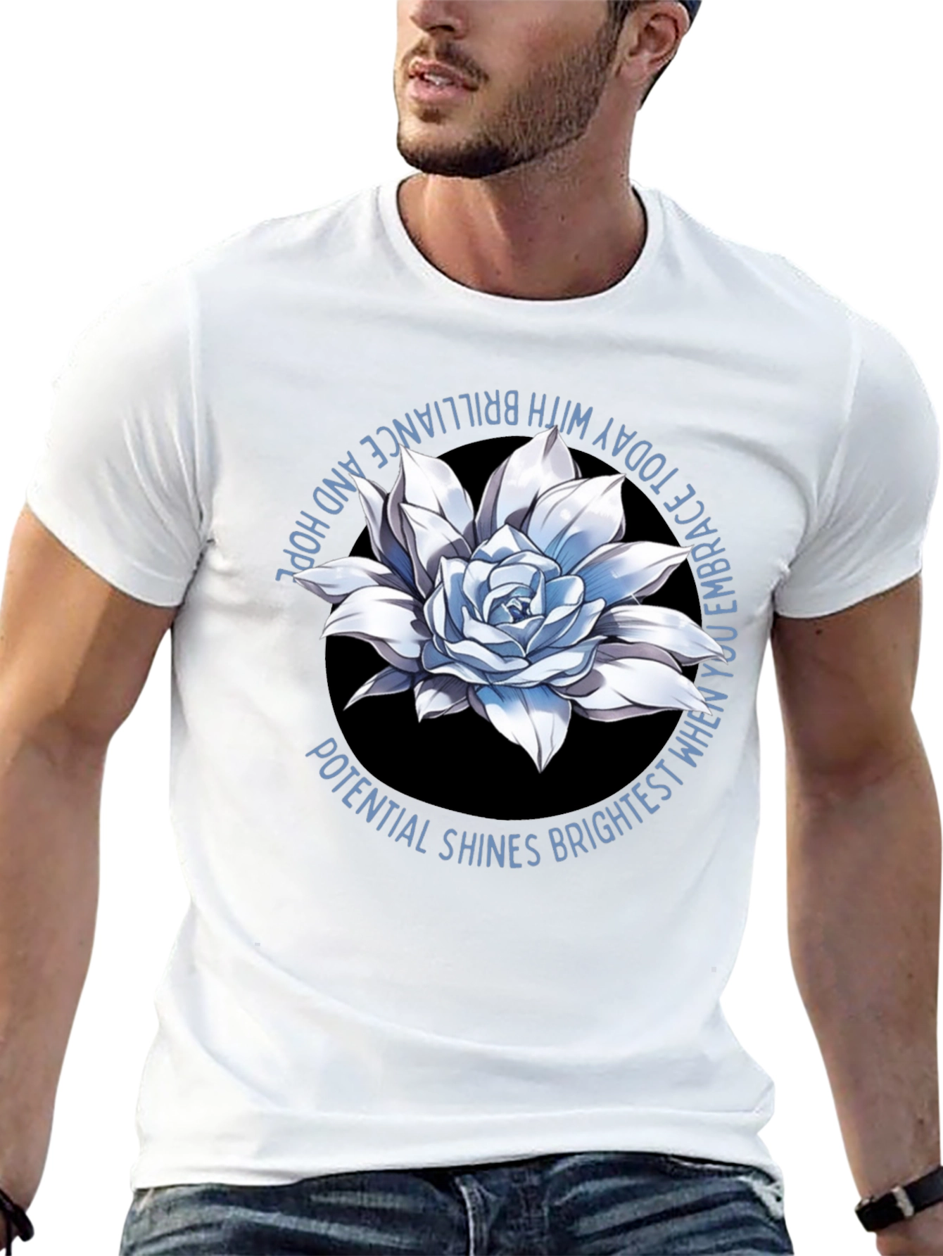 Floral Graphic Tee - Embrace Brilliance and Hope