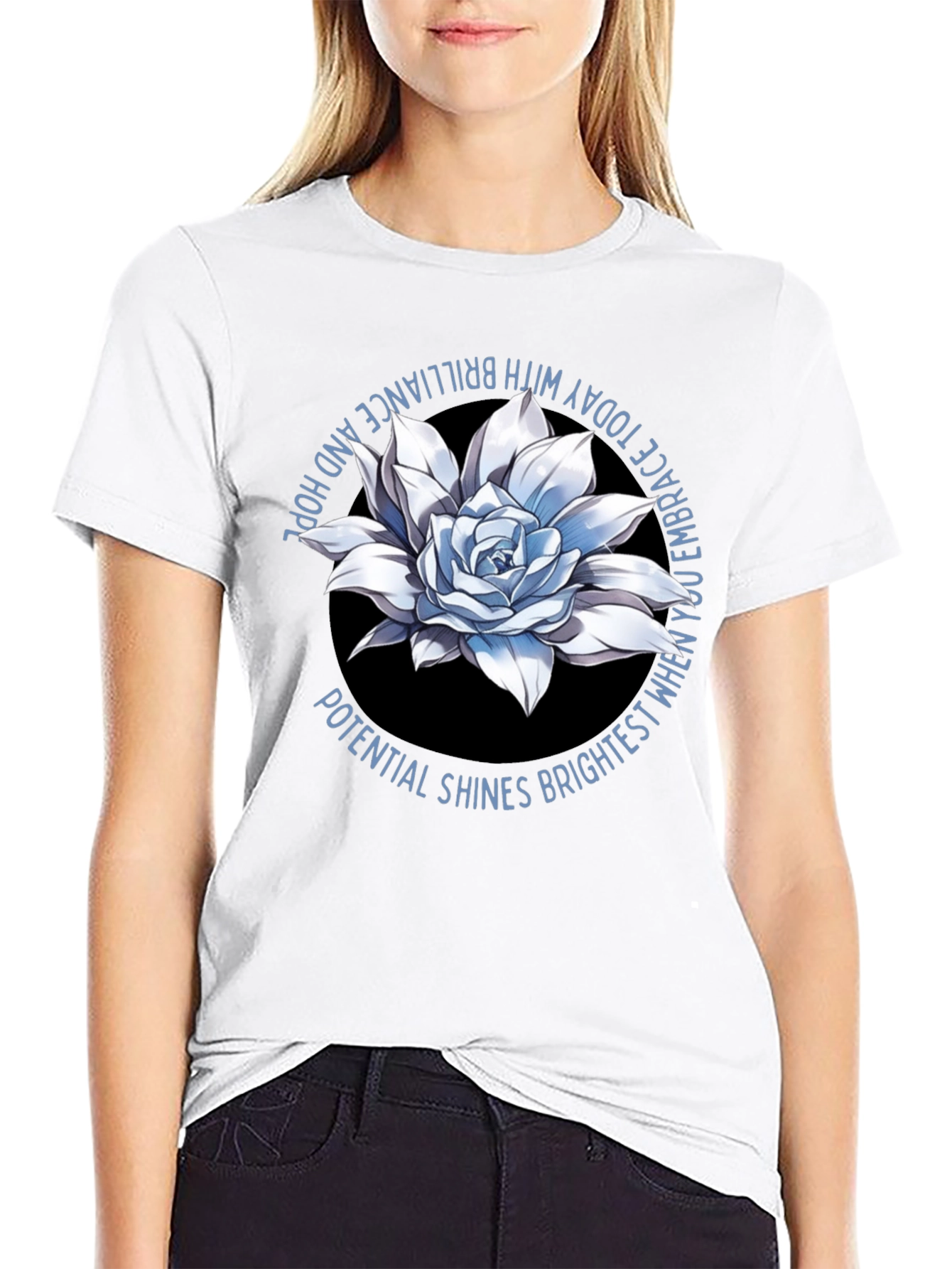 Floral Graphic Tee - Embrace Brilliance and Hope