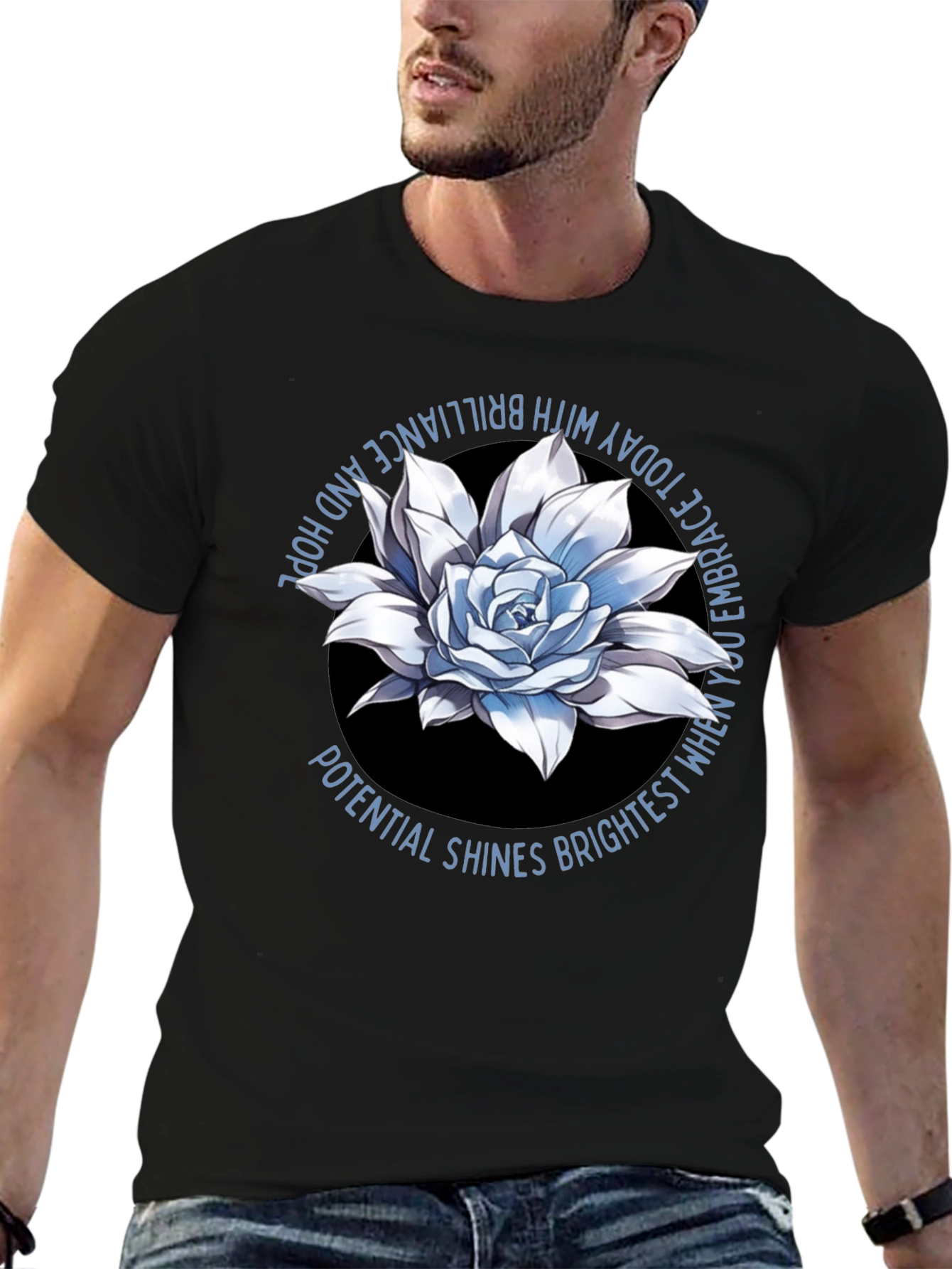 Floral Graphic Tee - Embrace Brilliance and Hope