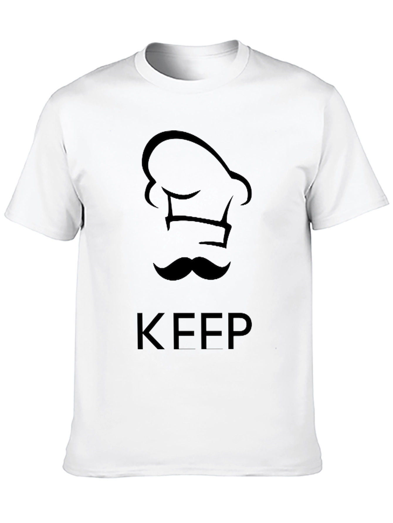 Chef Hat & Mustache T-Shirt - Keep Cooking!