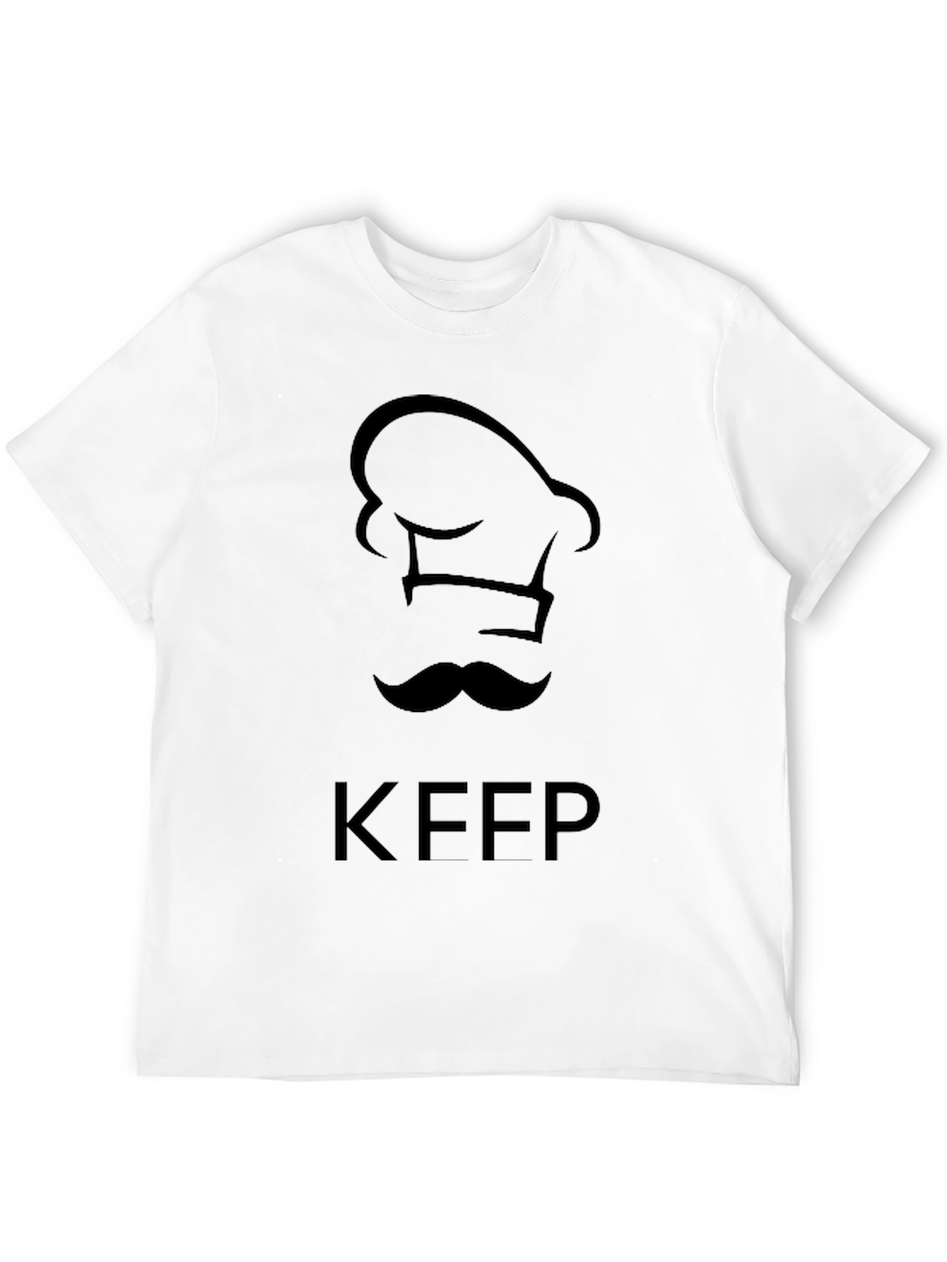 Chef Hat & Mustache T-Shirt - Keep Cooking!