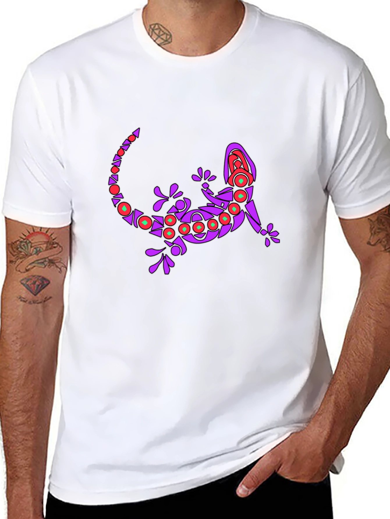 Lizard Graphic Print Crew Neck T-Shirt