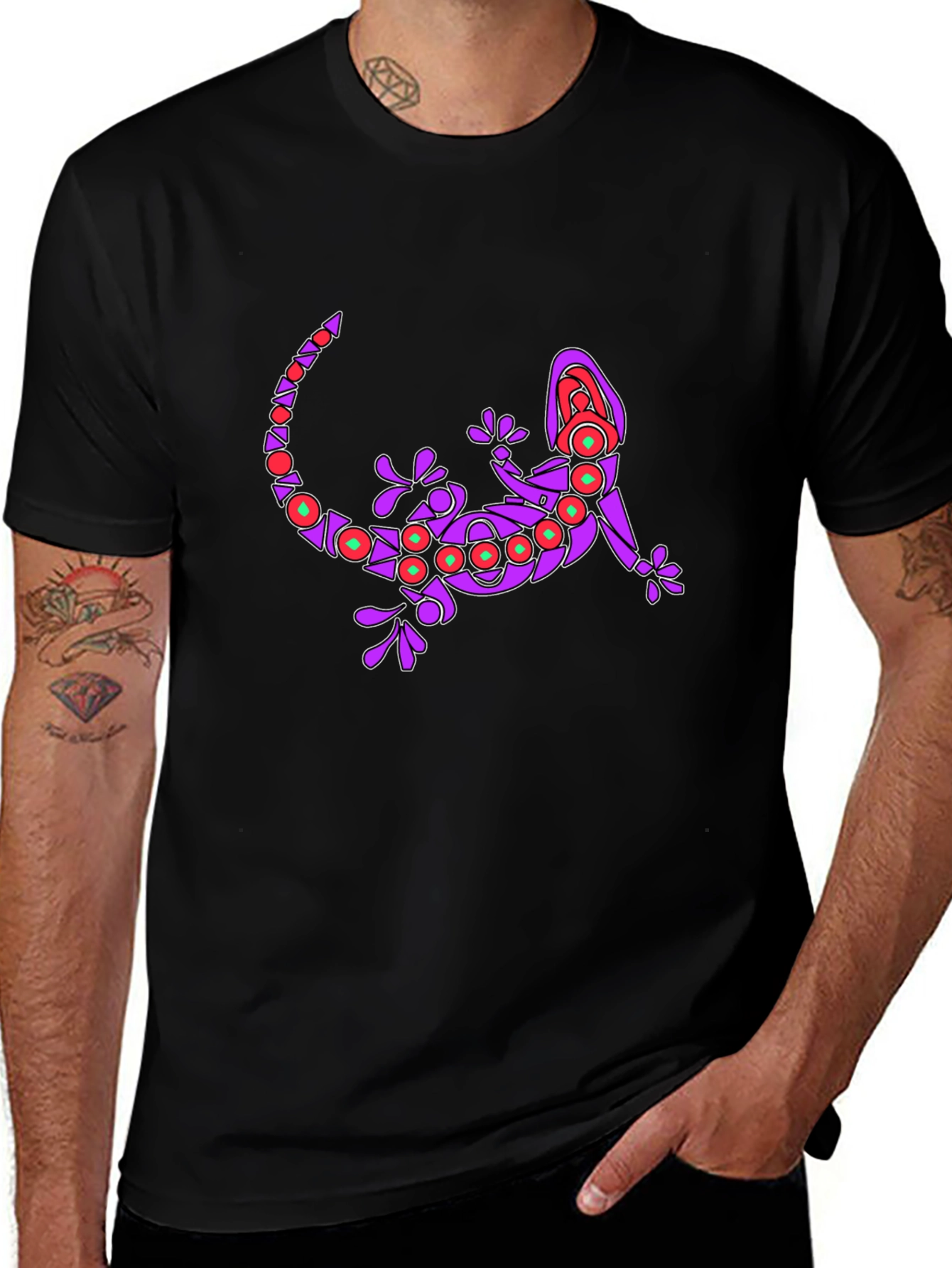 Lizard Graphic Print Crew Neck T-Shirt