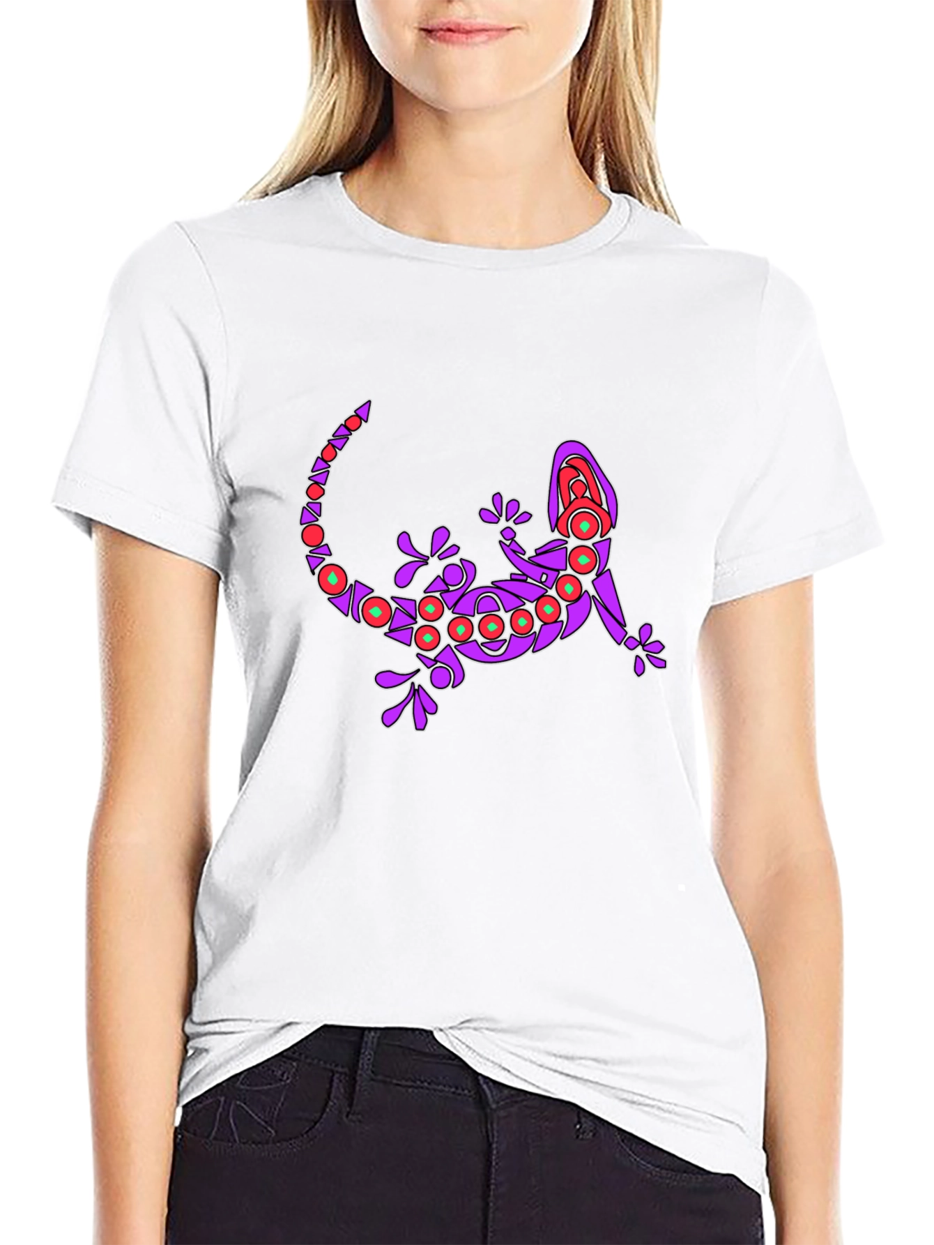 Lizard Graphic Print Crew Neck T-Shirt