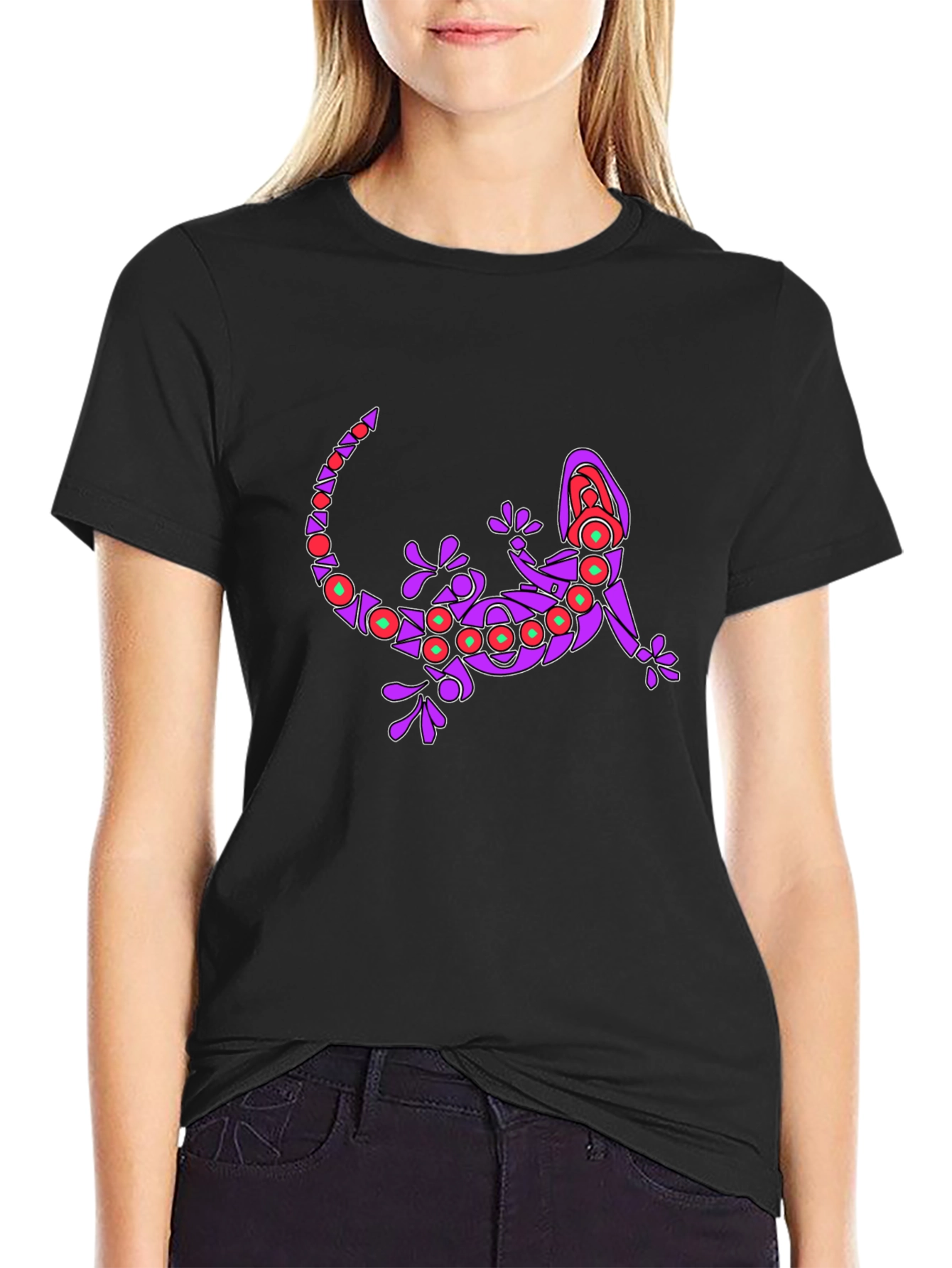 Lizard Graphic Print Crew Neck T-Shirt