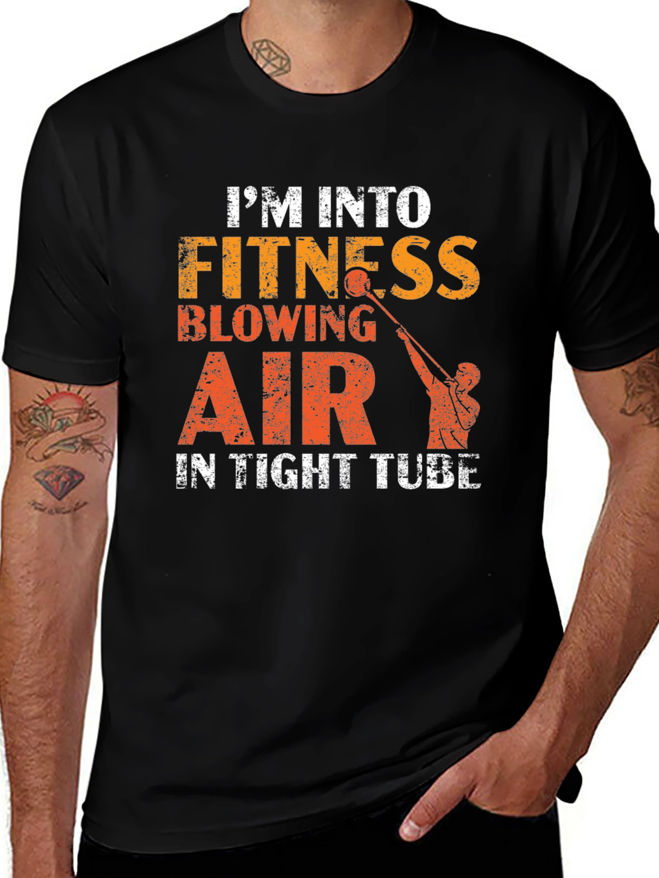 Fitness Blowing Air T-Shirt - Funny Glass Blowing Tee