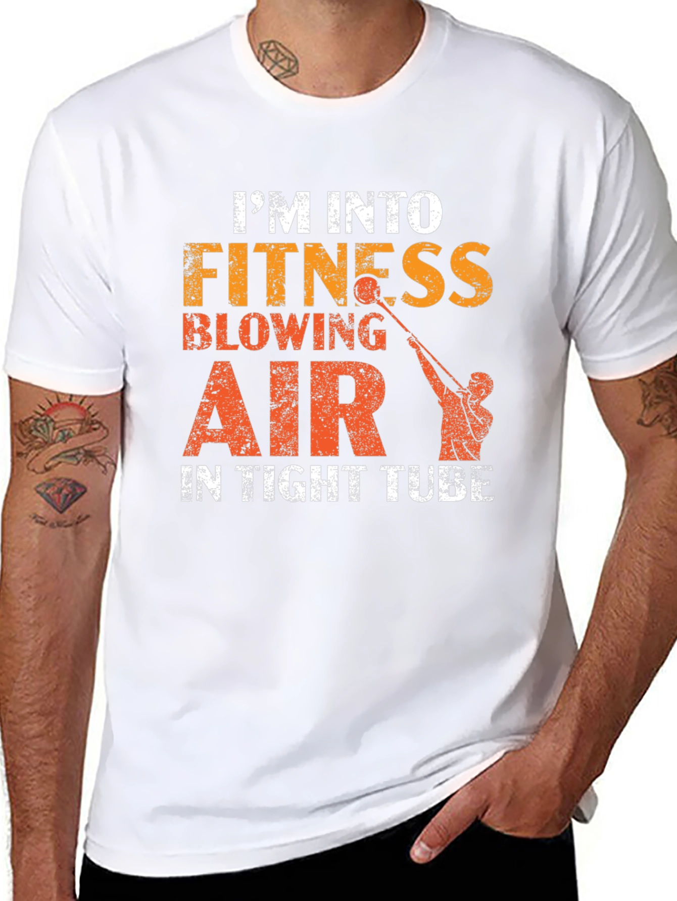 Fitness Blowing Air T-Shirt - Funny Glass Blowing Tee