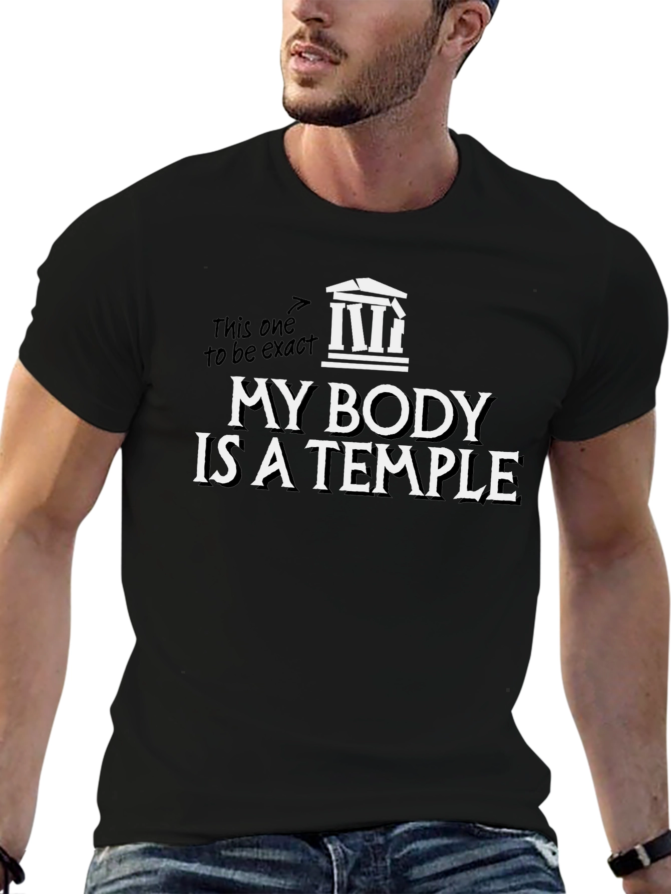 My Body is a Temple T-Shirt Black Cotton Tee