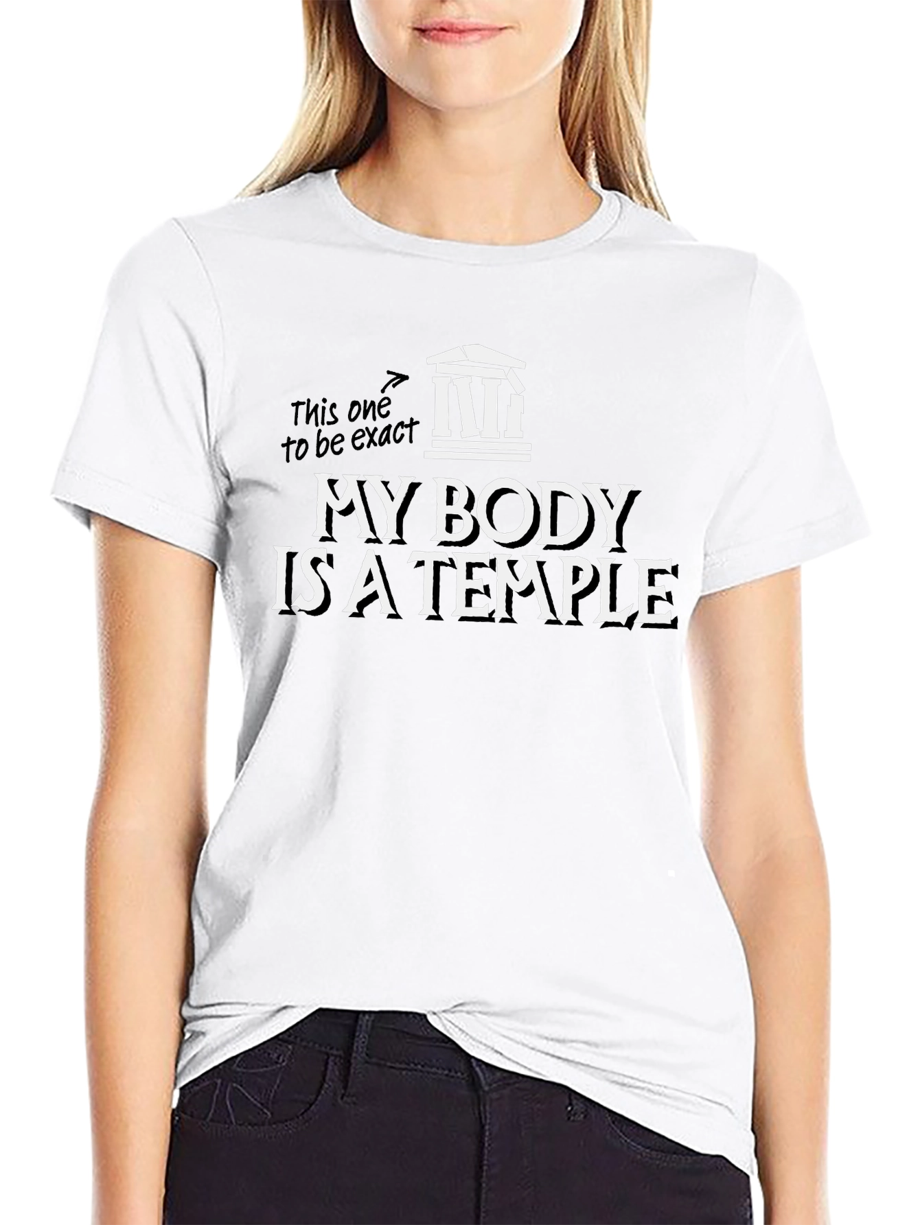 My Body is a Temple T-Shirt Black Cotton Tee