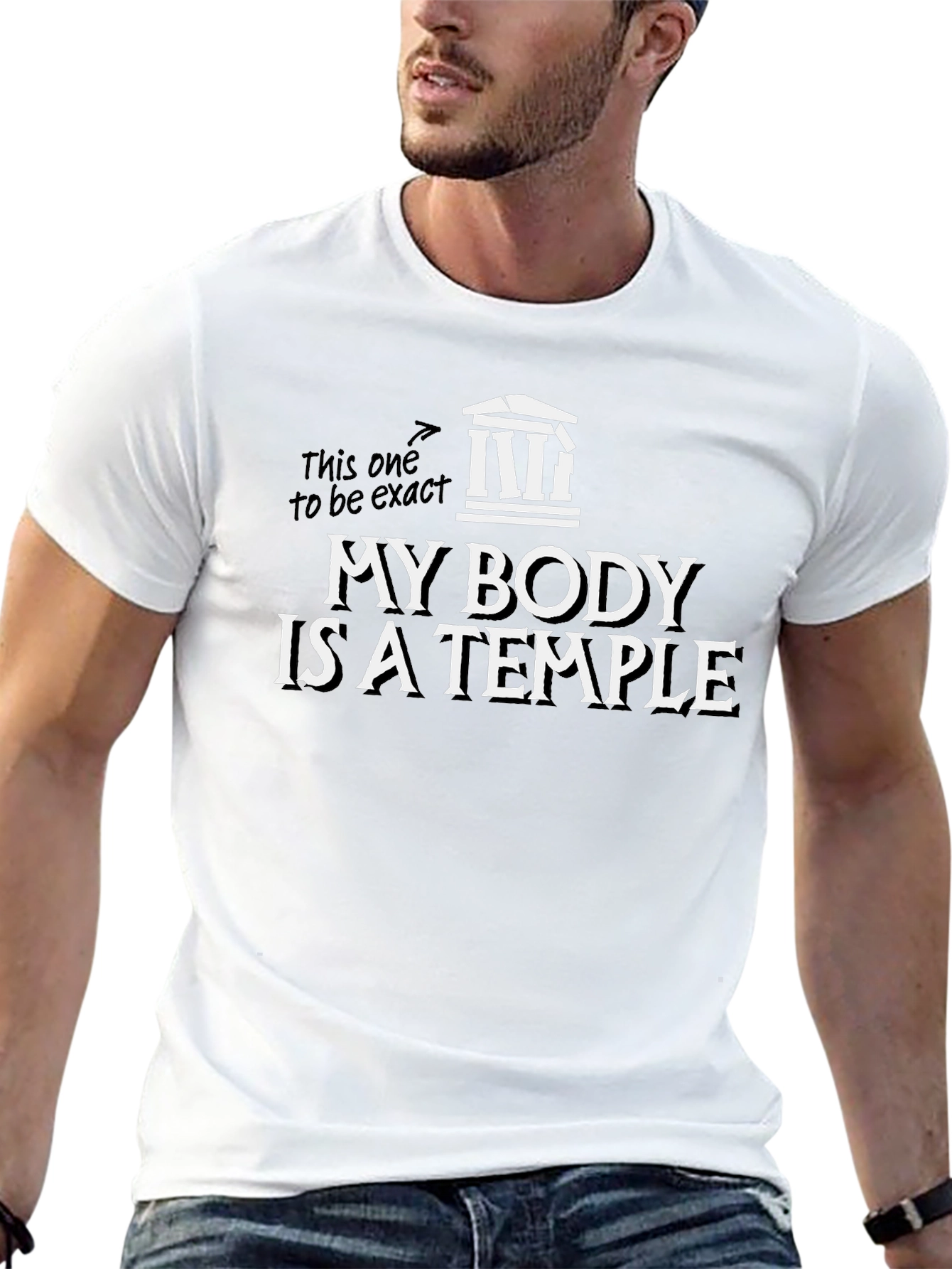 My Body is a Temple T-Shirt Black Cotton Tee