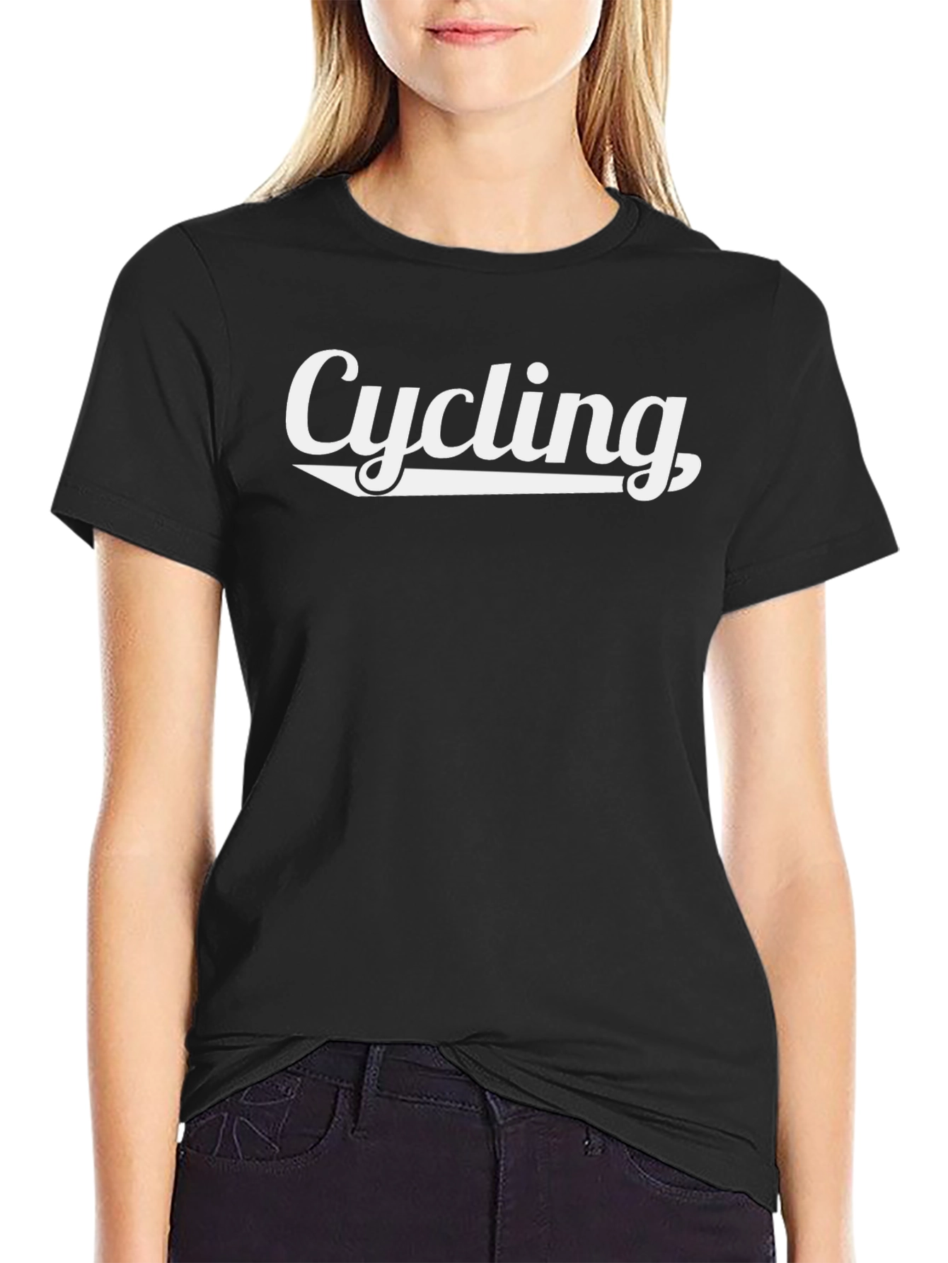 Cycling Graphic Tee - Classic Black Cotton T-Shirt
