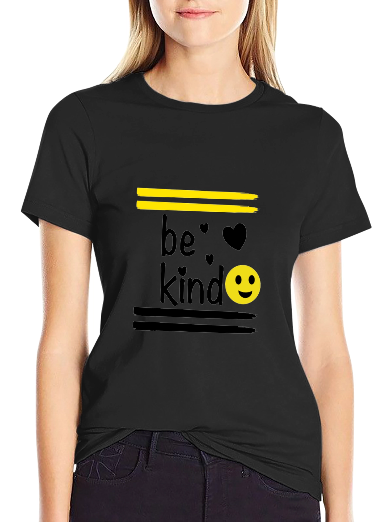 Be Kind T-Shirt - Black Cotton Blend