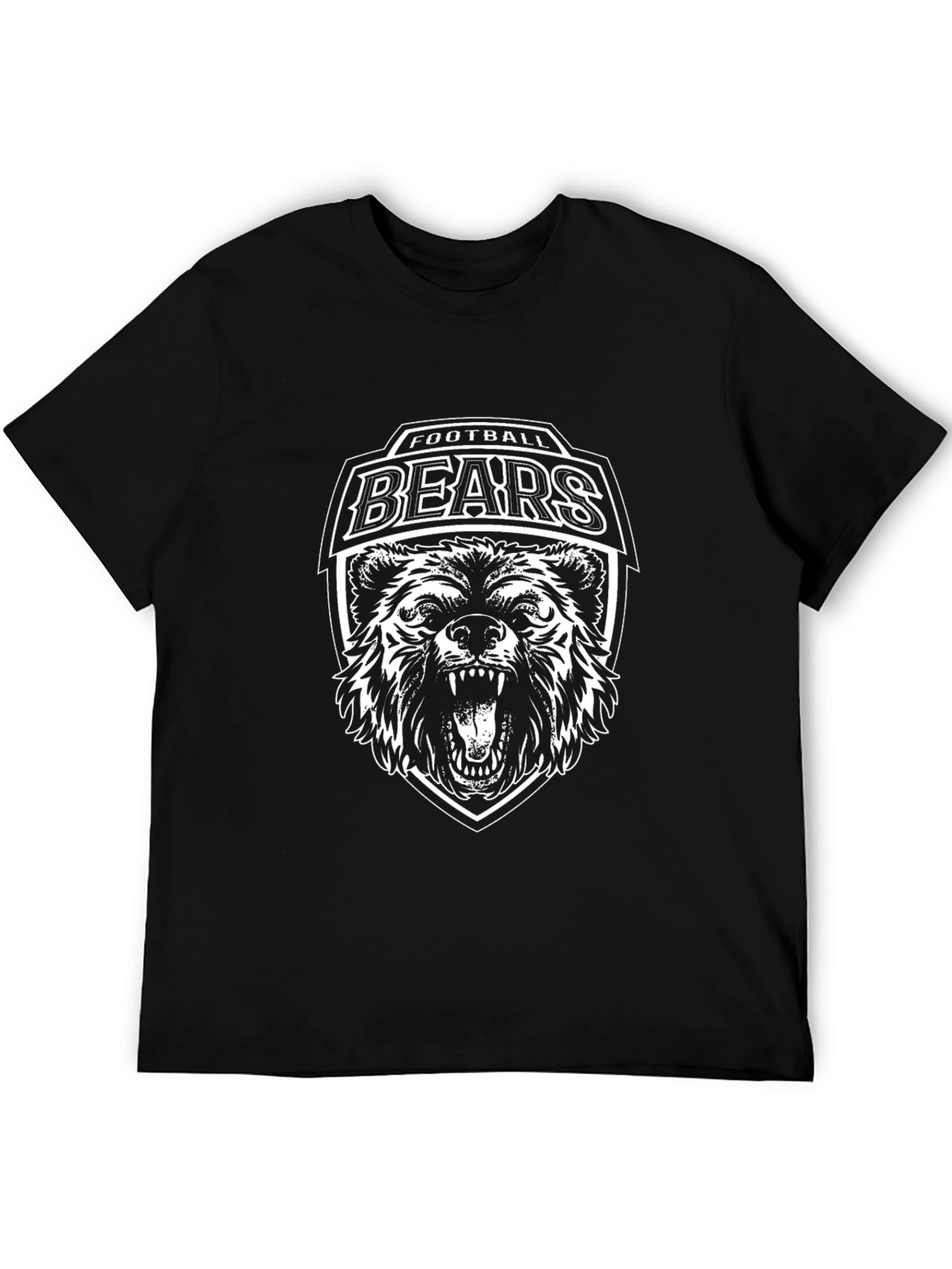 Football Bears Graphic T-Shirt - Black