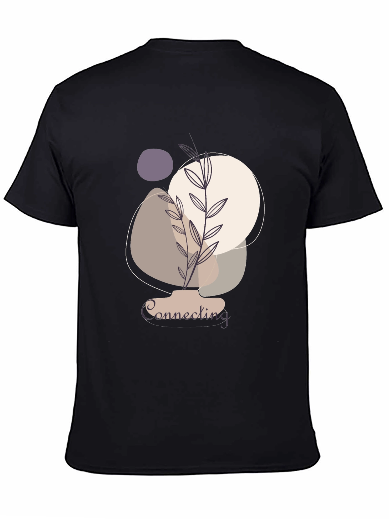 Abstract Botanical Black Graphic Tee