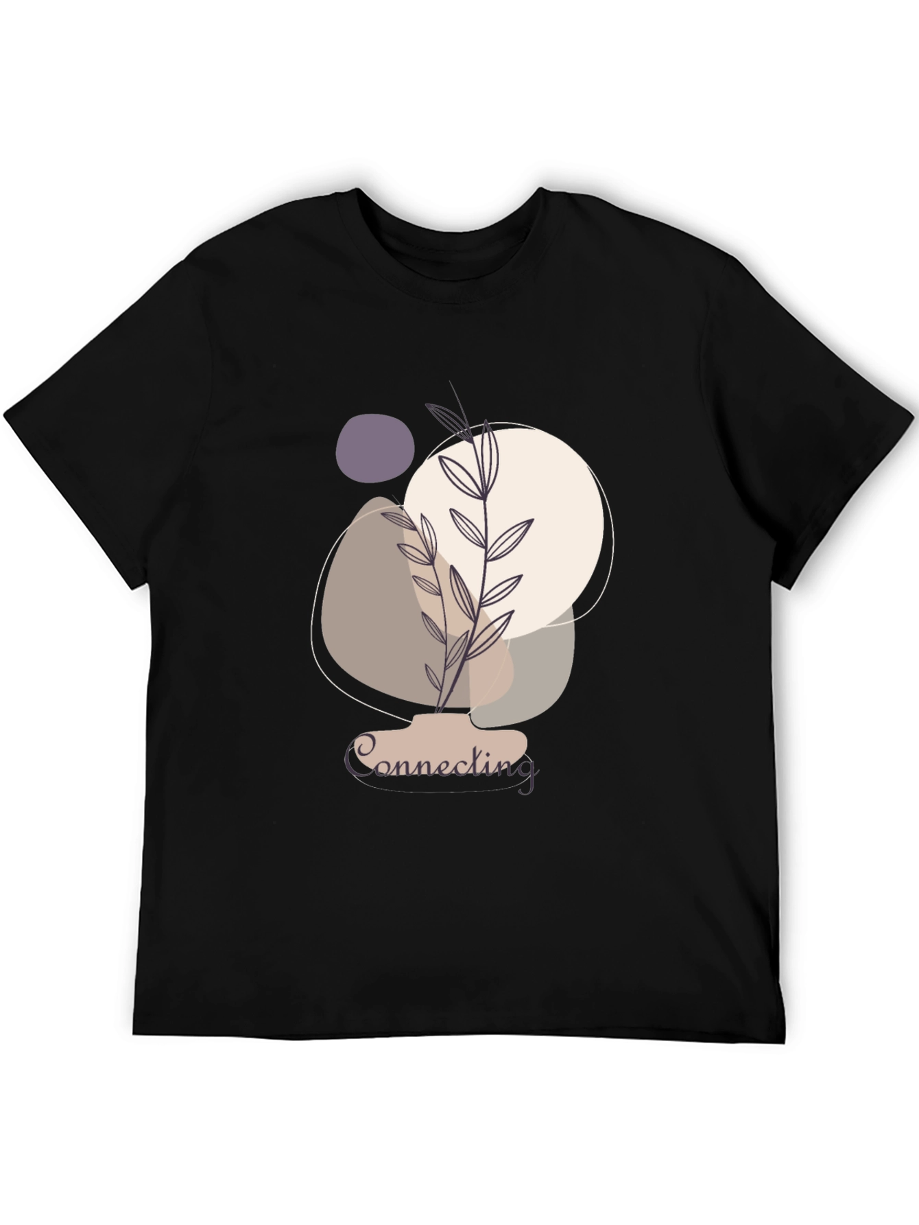Abstract Botanical Black Graphic Tee