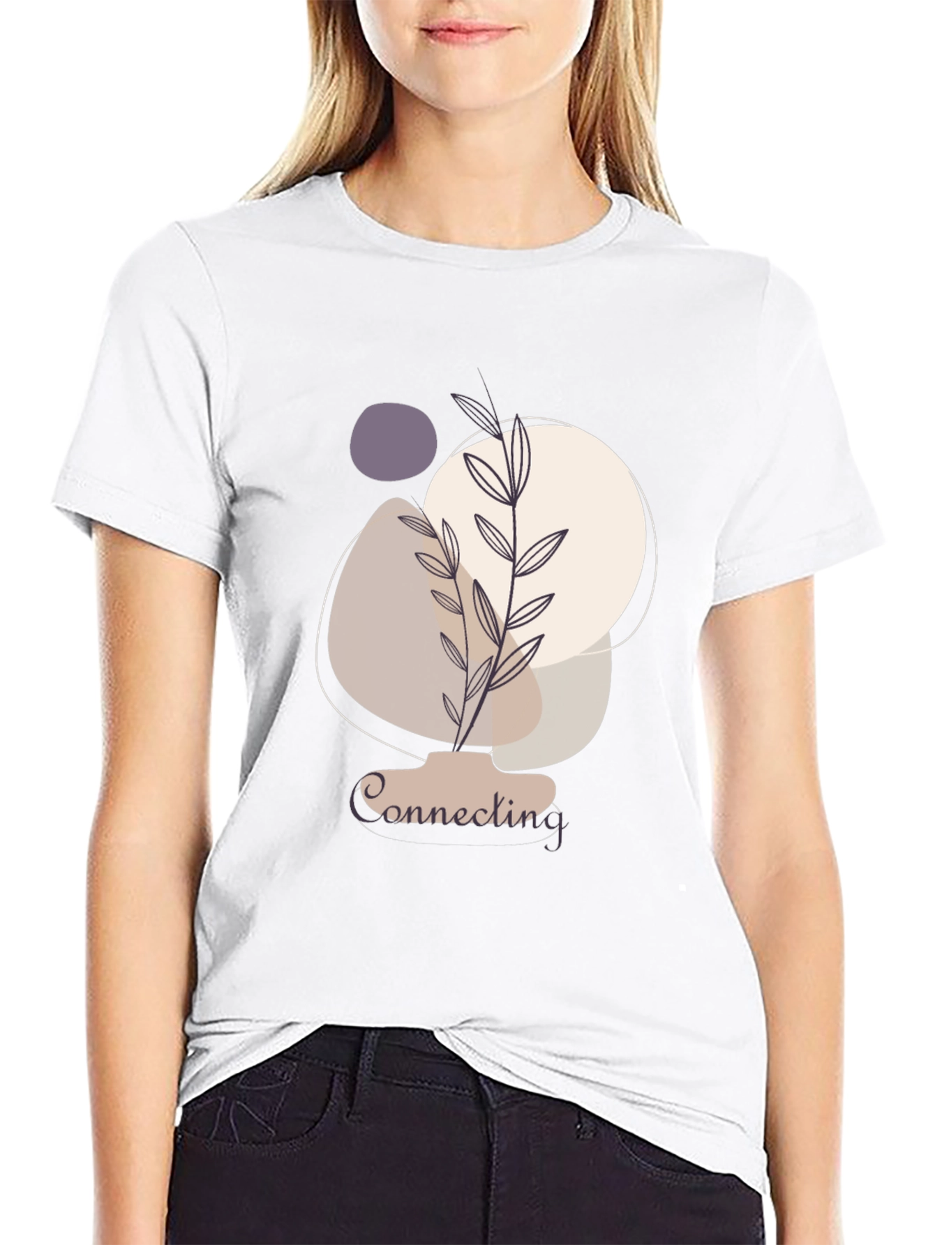 Abstract Botanical Black Graphic Tee