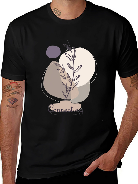 Abstract Botanical Black Graphic Tee
