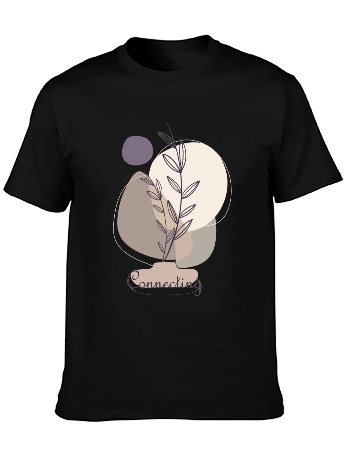 Abstract Botanical Black Graphic Tee