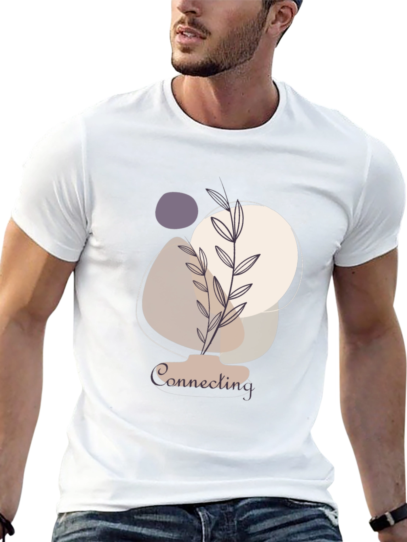 Abstract Botanical Black Graphic Tee