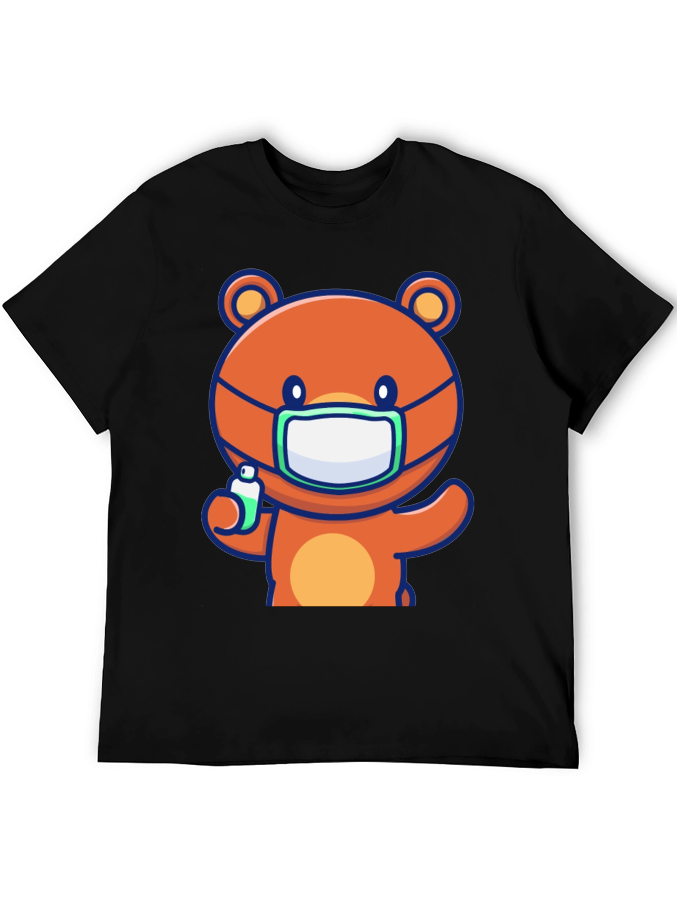 Cute Bear with Mask Graphic Tee