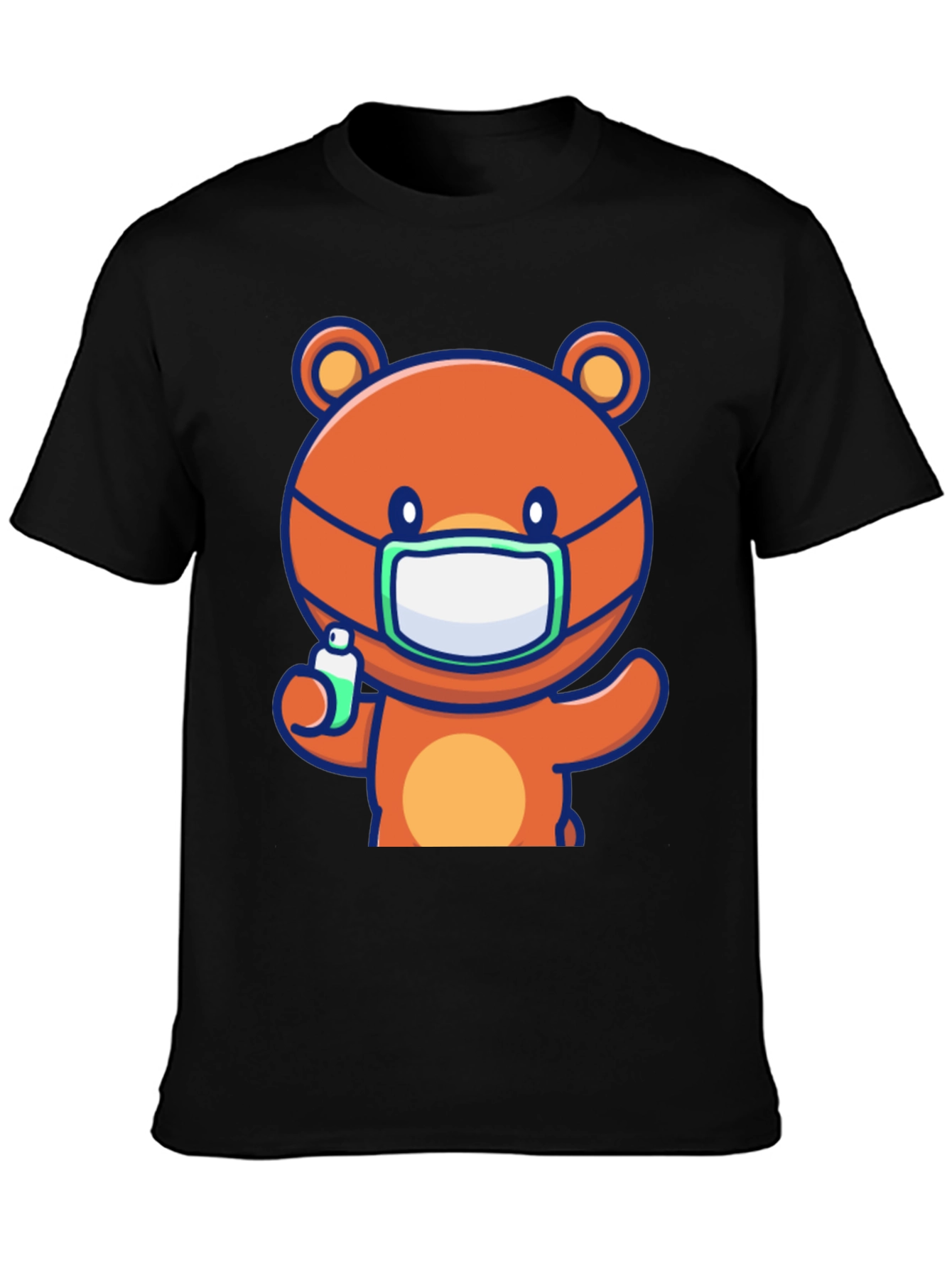 Cute Bear with Mask Graphic Tee