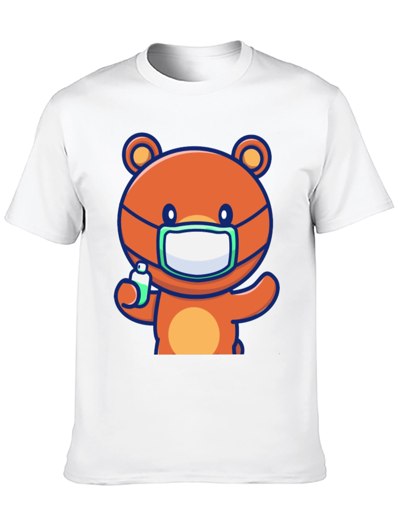 Cute Bear with Mask Graphic Tee