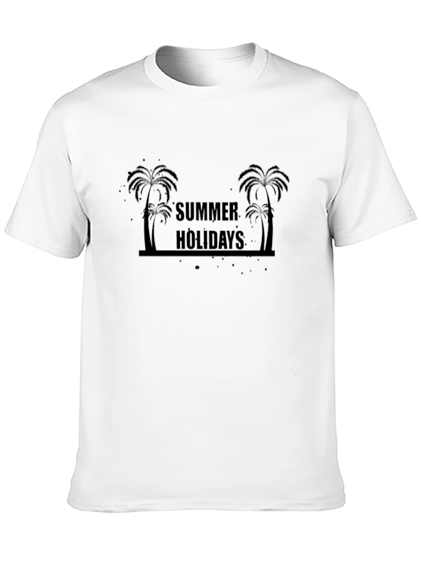 Summer Holiday Palm Tree Black T-Shirt