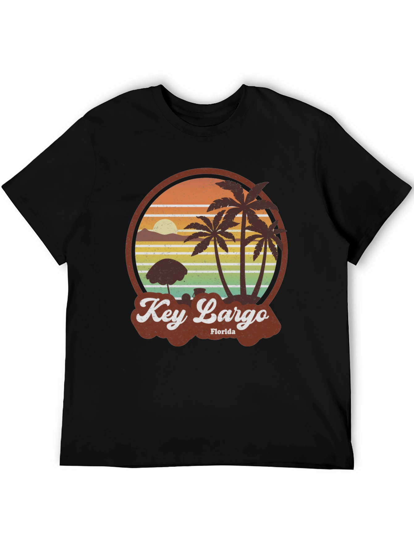 Key Largo Florida Retro Beach Graphic T-Shirt