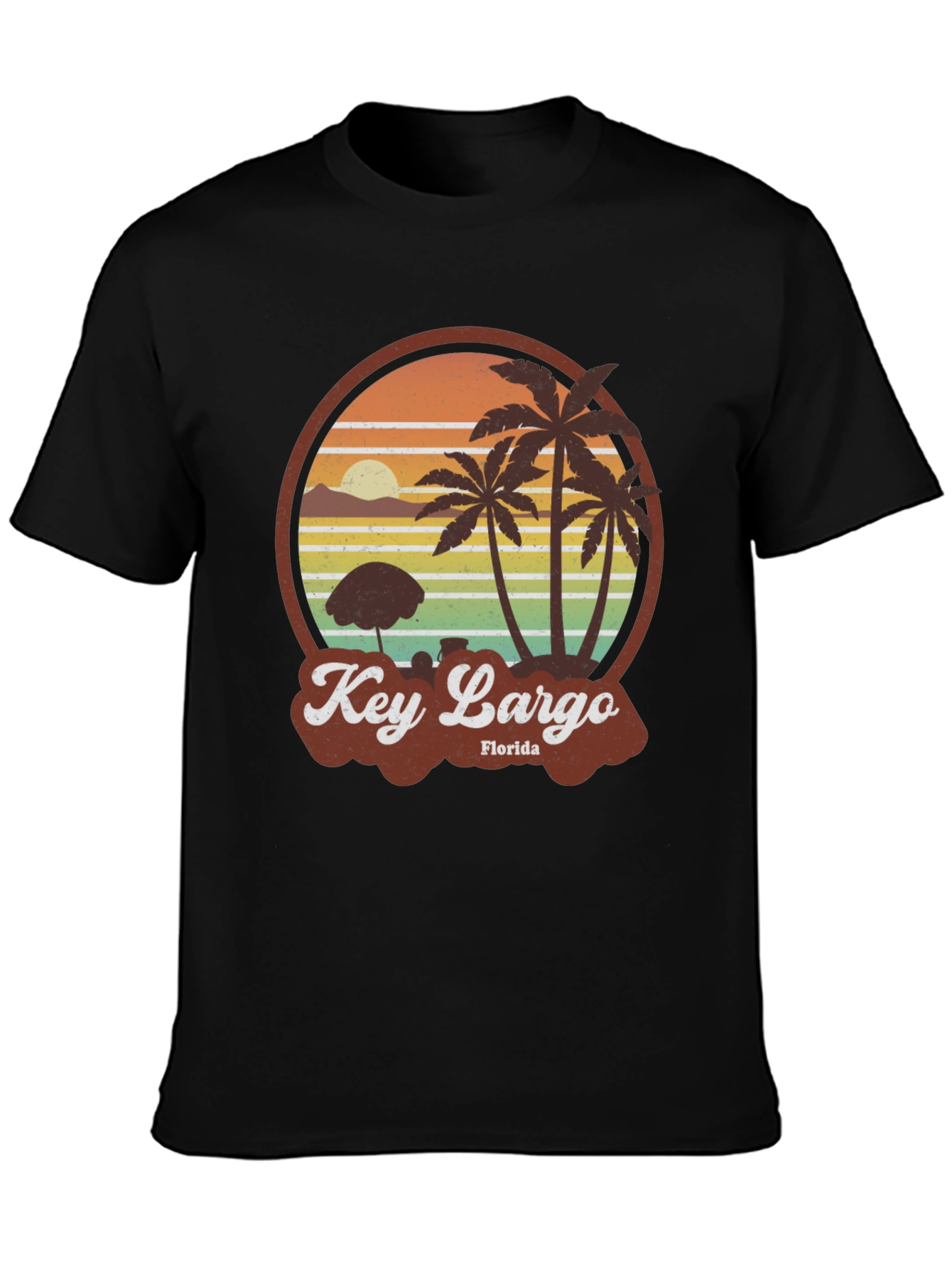 Key Largo Florida Retro Beach Graphic T-Shirt