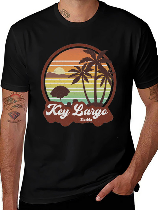 Key Largo Florida Retro Beach Graphic T-Shirt