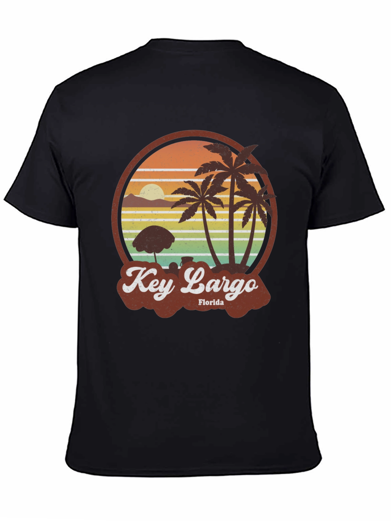 Key Largo Florida Retro Beach Graphic T-Shirt