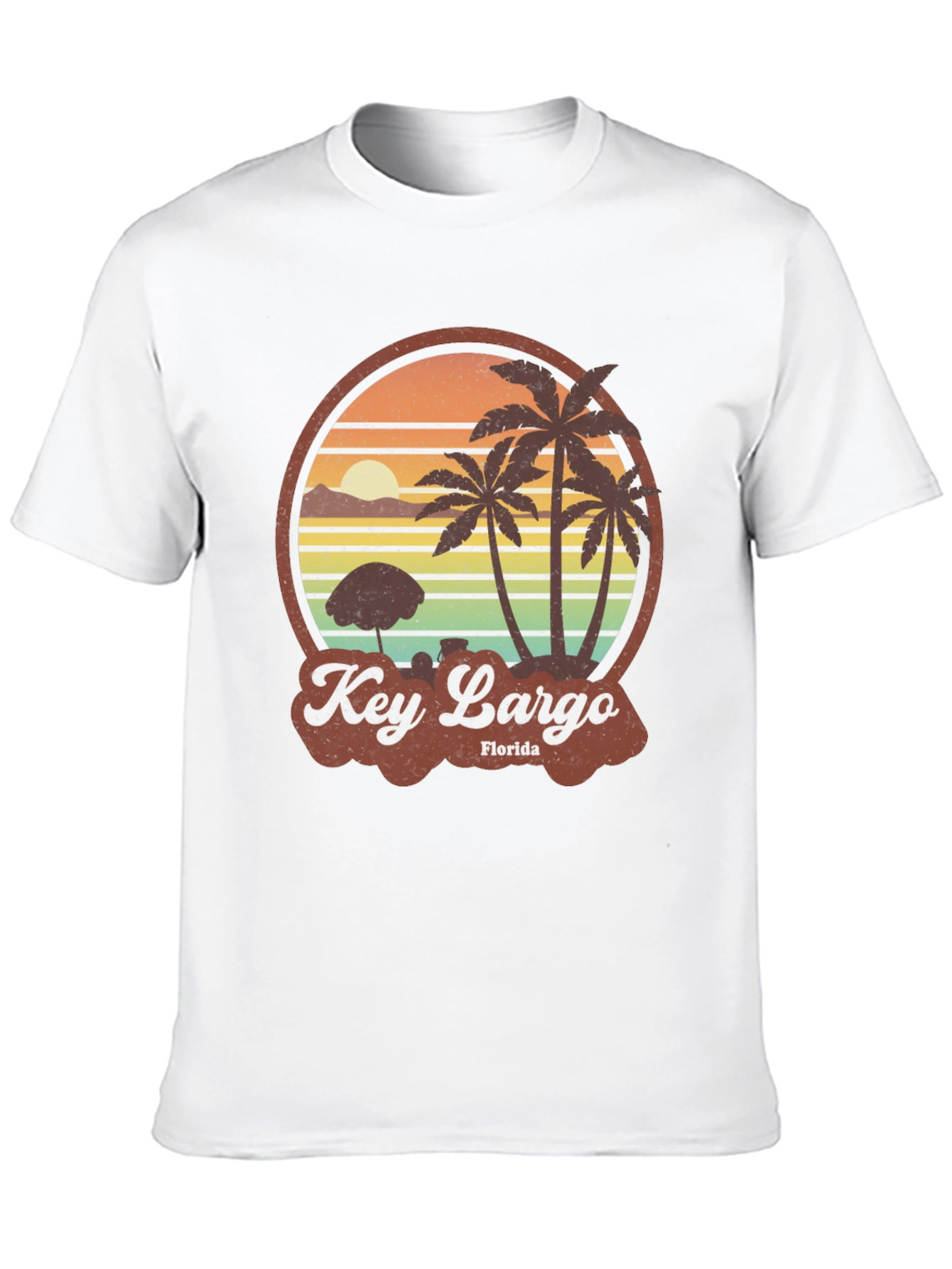 Key Largo Florida Retro Beach Graphic T-Shirt