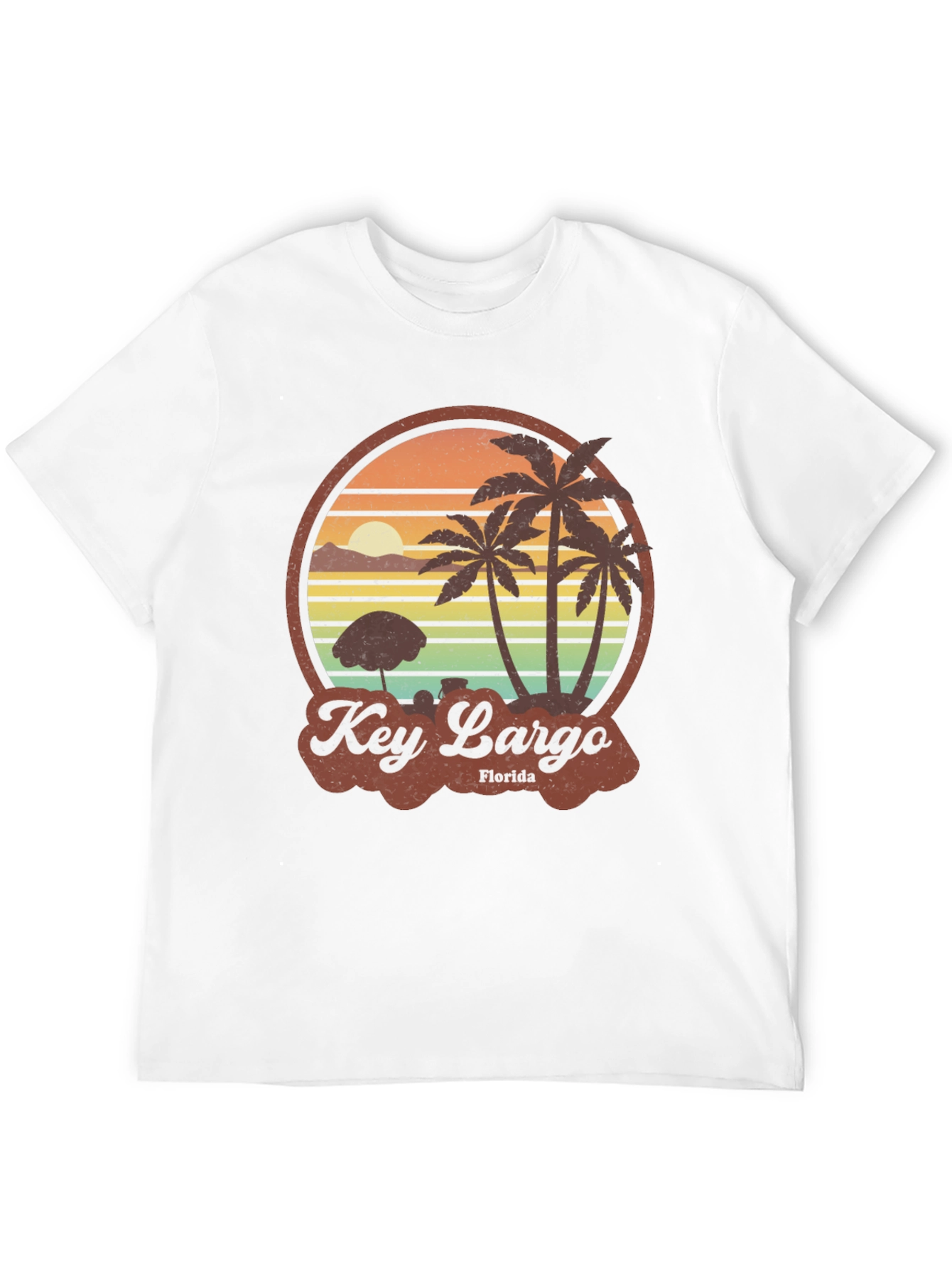 Key Largo Florida Retro Beach Graphic T-Shirt