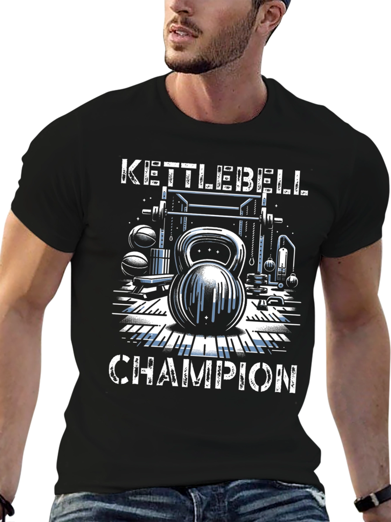 Kettlebell Champion Graphic T-Shirt - Gym Fitness Apparel