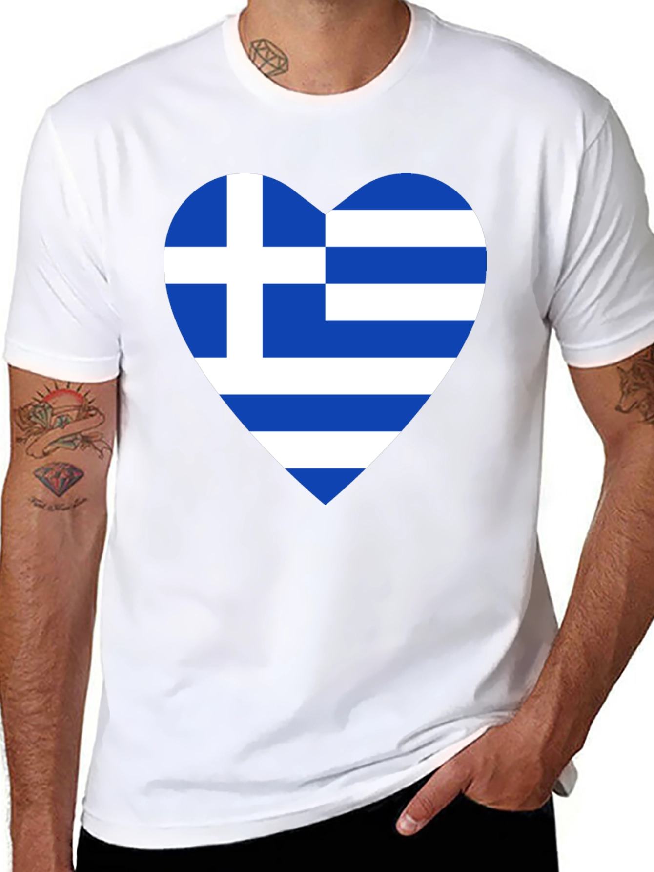 Greek Flag Heart T-Shirt
