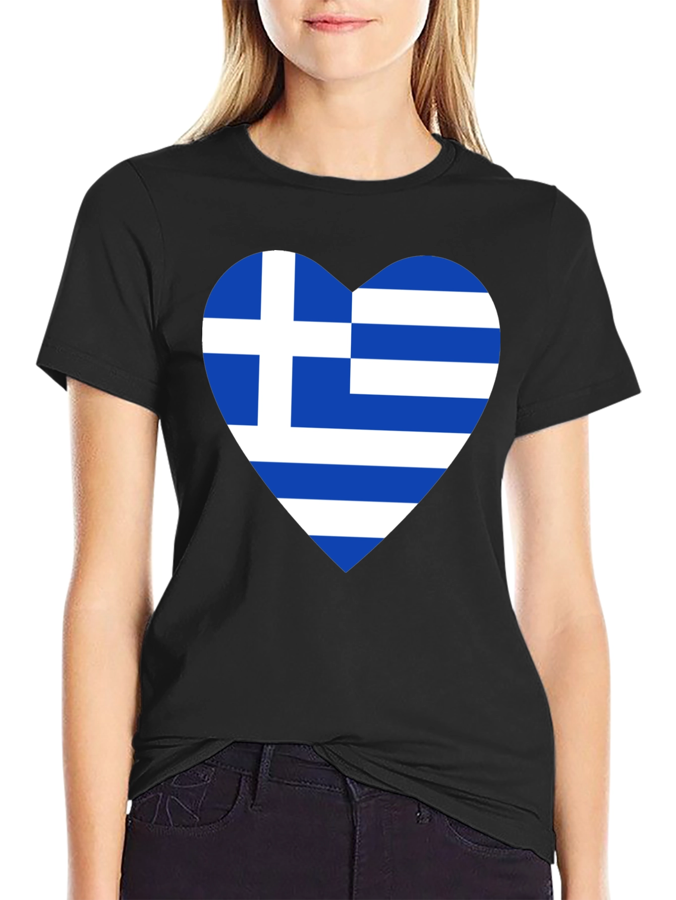Greek Flag Heart T-Shirt