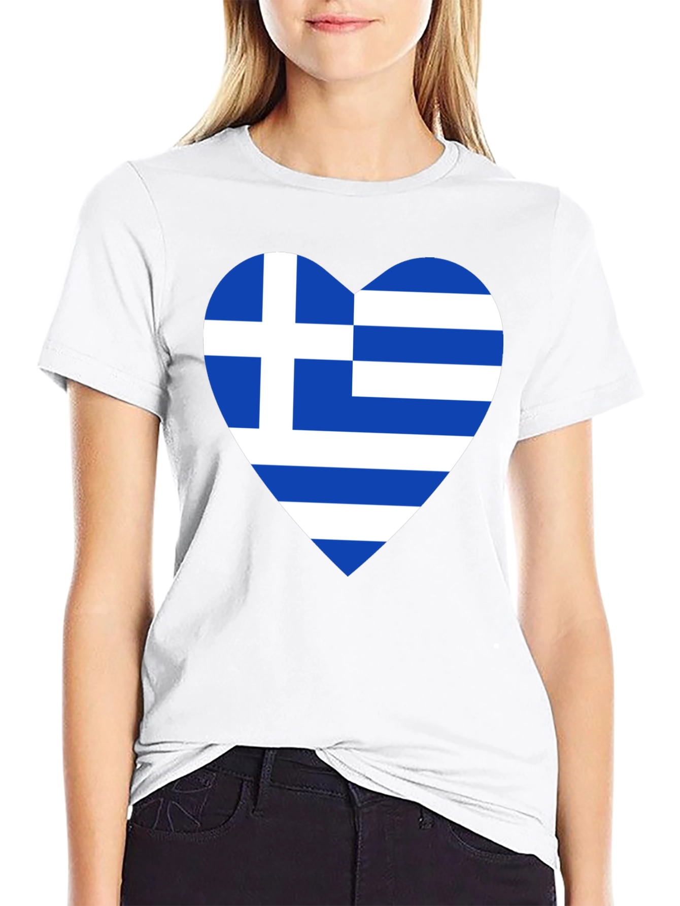 Greek Flag Heart T-Shirt