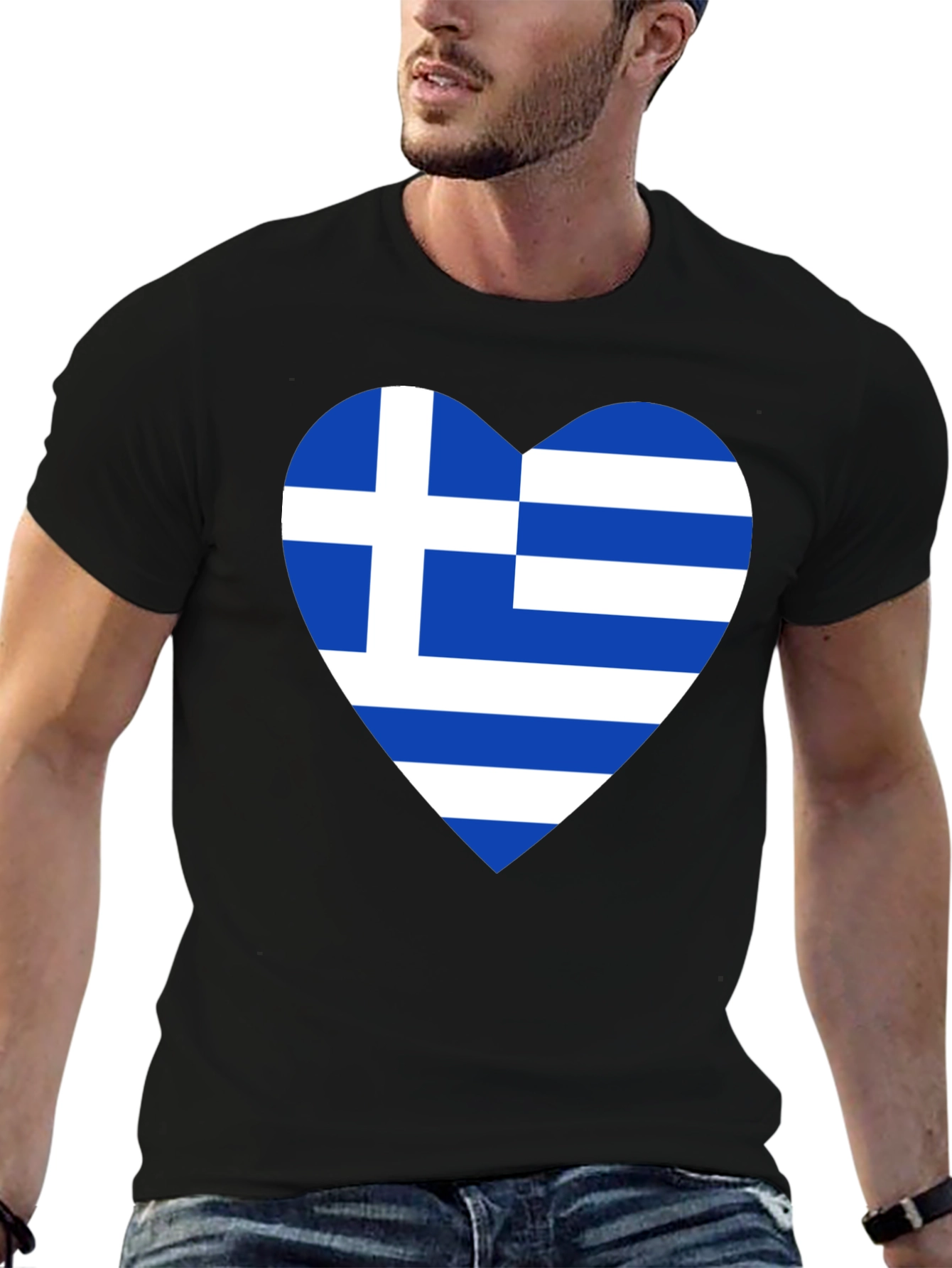 Greek Flag Heart T-Shirt